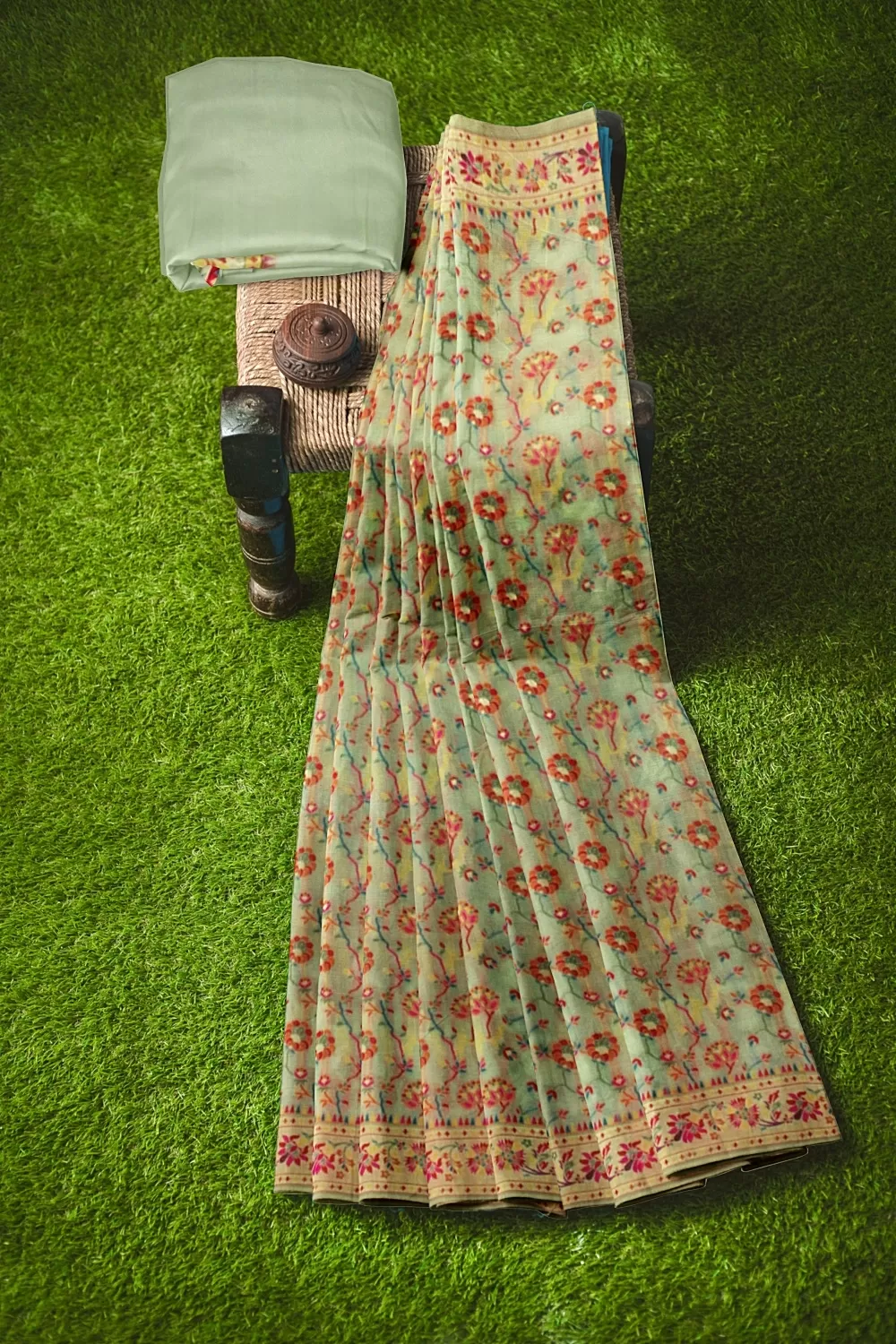 Pista Green Colour Summer Silk Saree