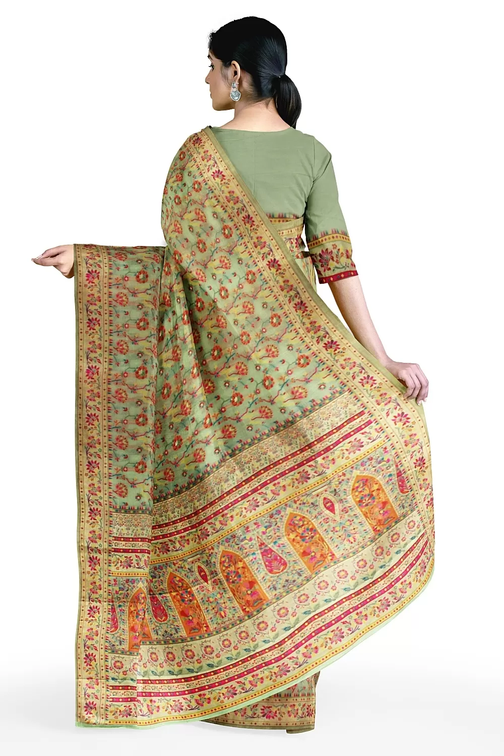 Pista Green Colour Summer Silk Saree