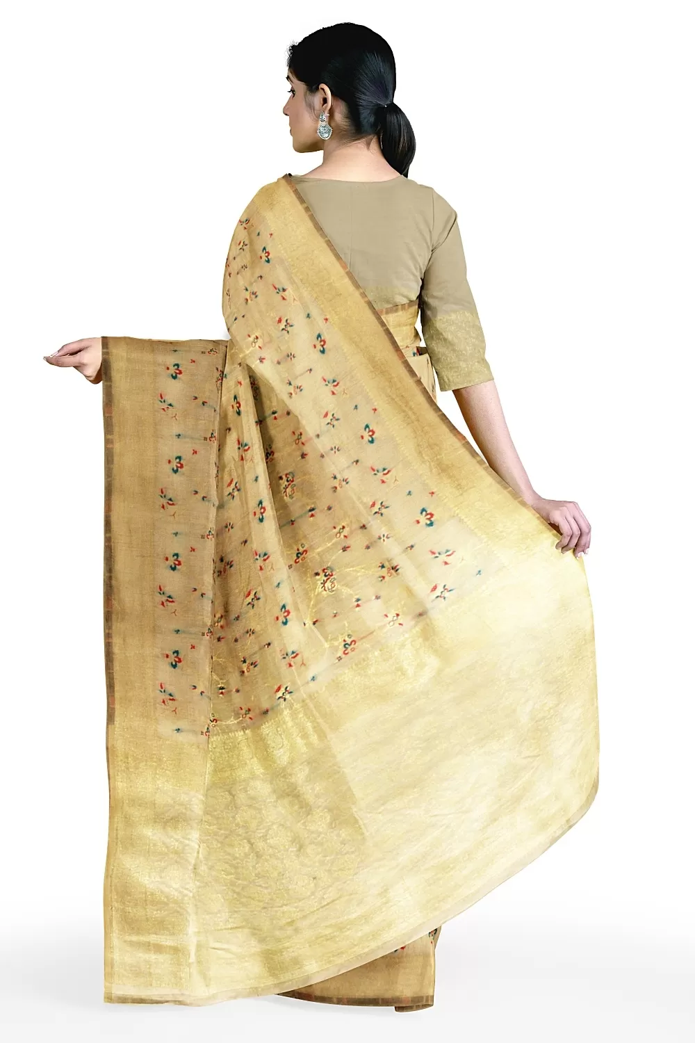 Golden Colour Summer Silk Sari