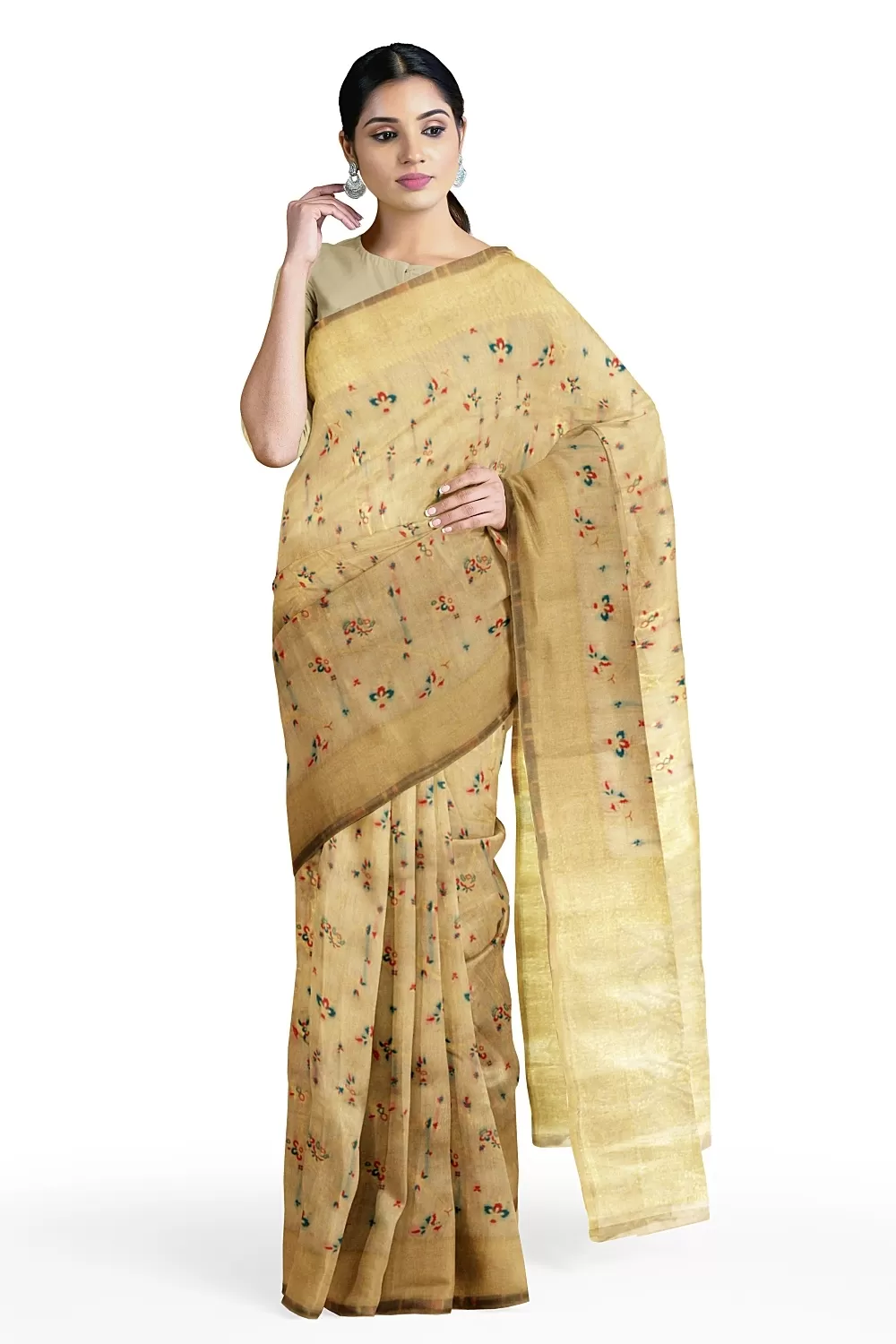 Golden Colour Summer Silk Sari