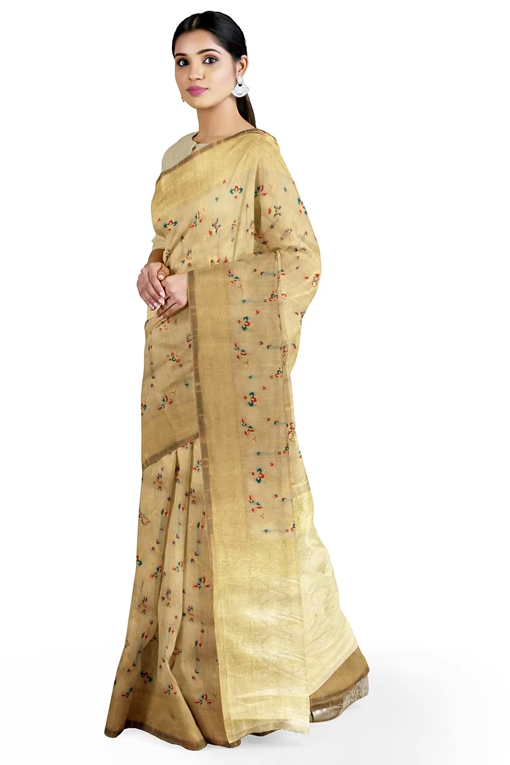 Golden Colour Summer Silk Sari