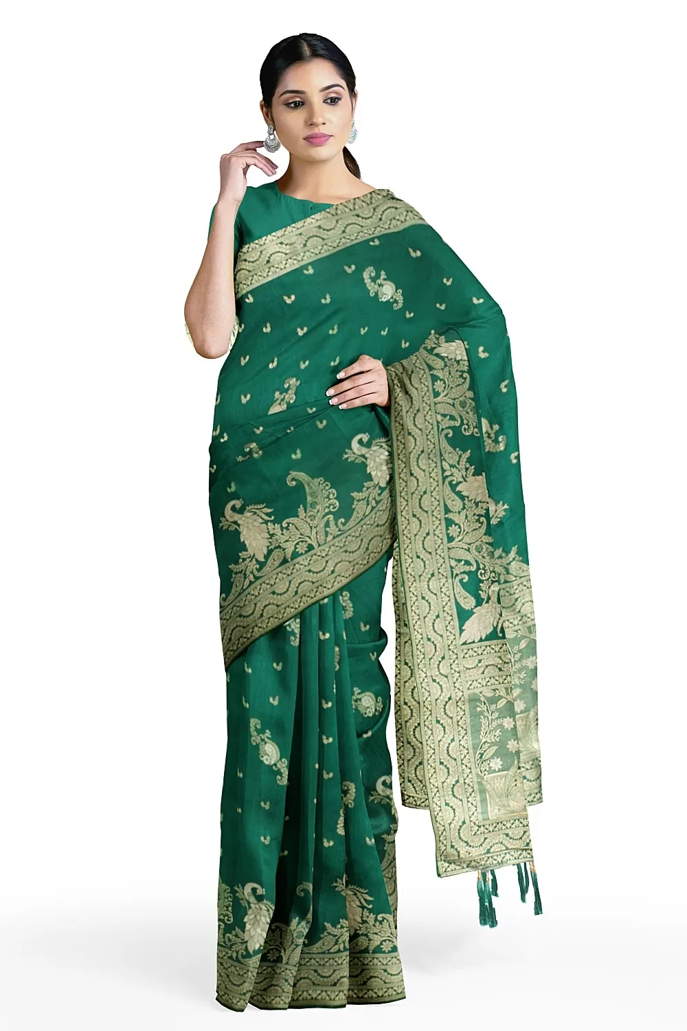 Green Colour Soft Silk Sarees