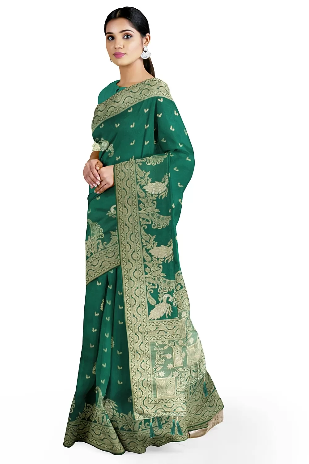 Green Colour Soft Silk Sarees