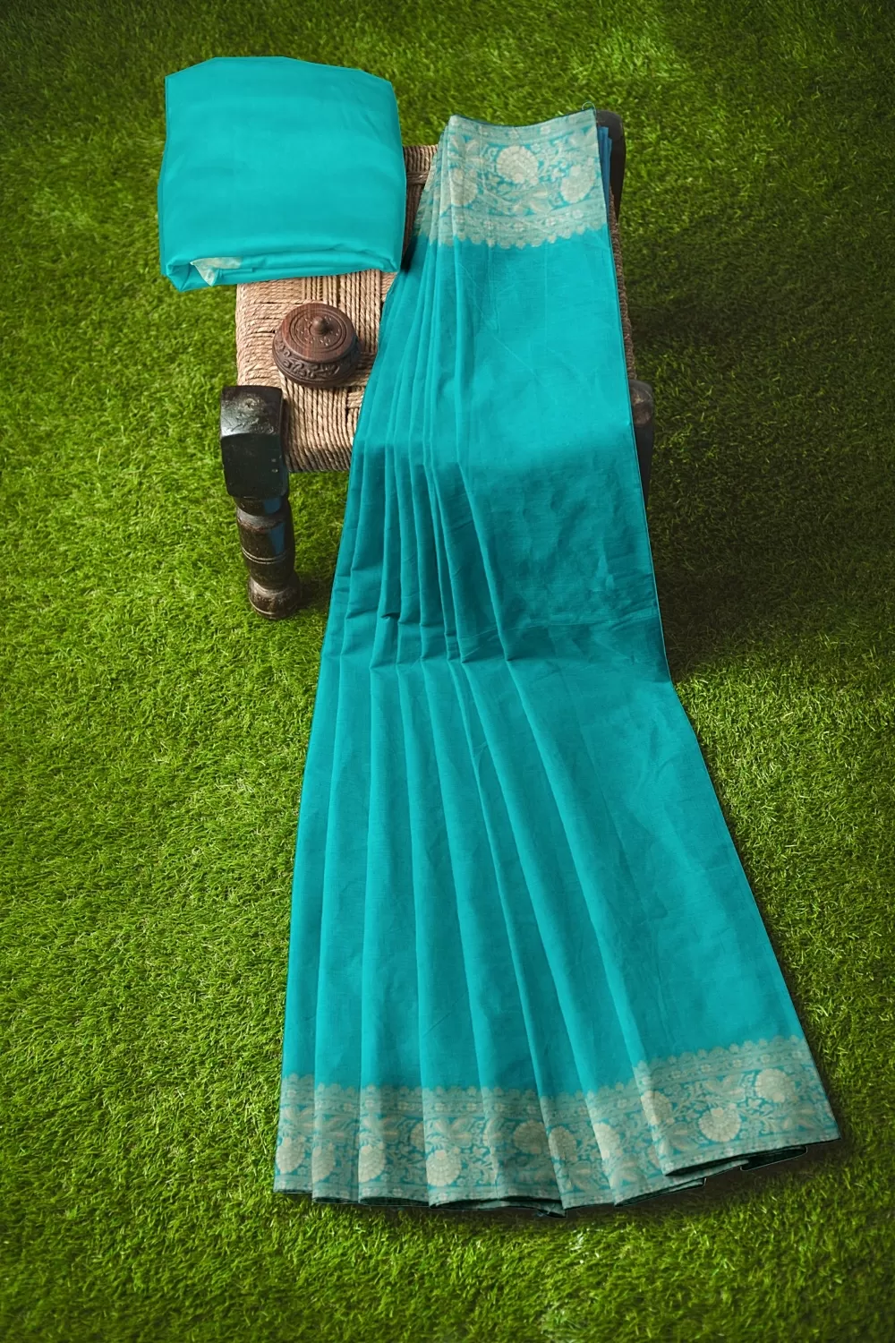 See Green Munga Silk Saree