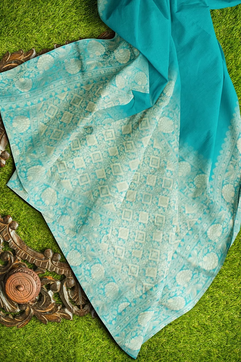 See Green Munga Silk Saree