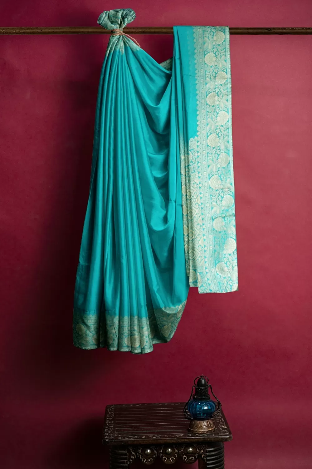 See Green Munga Silk Saree