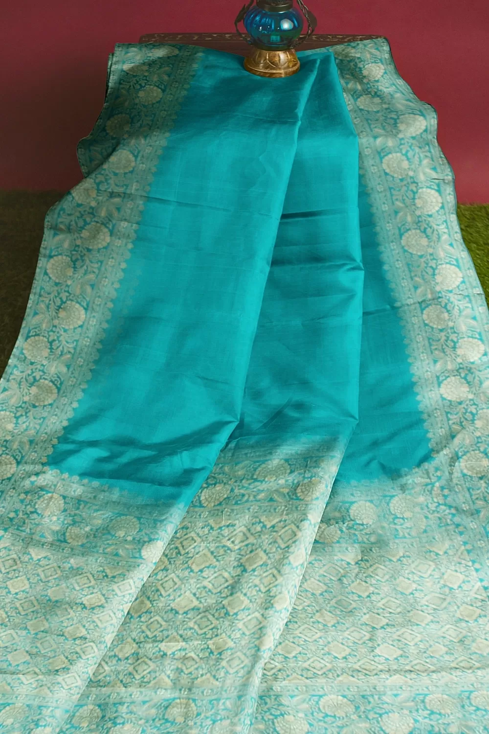 See Green Munga Silk Saree