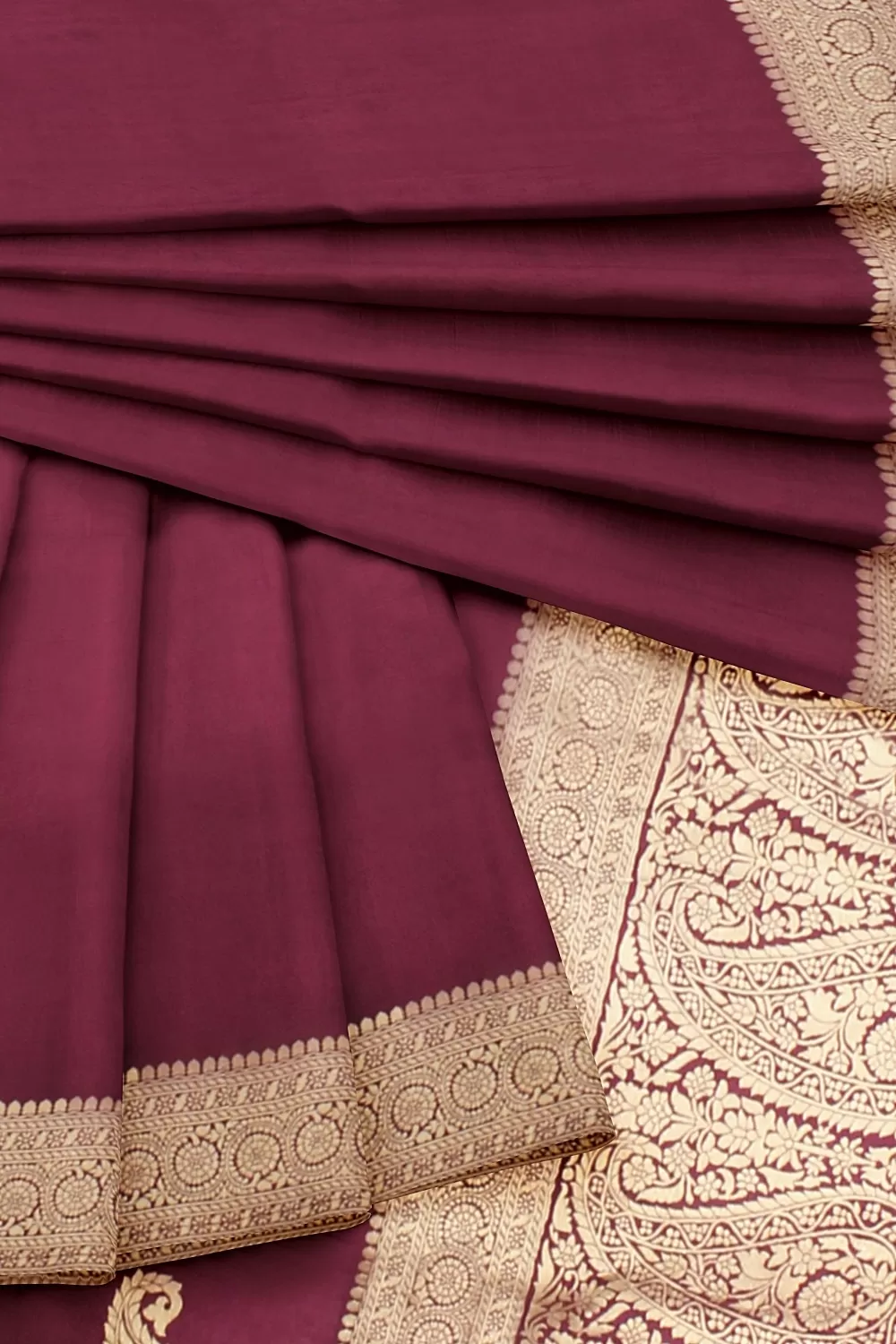 Wine Colour Munga Silk Saree