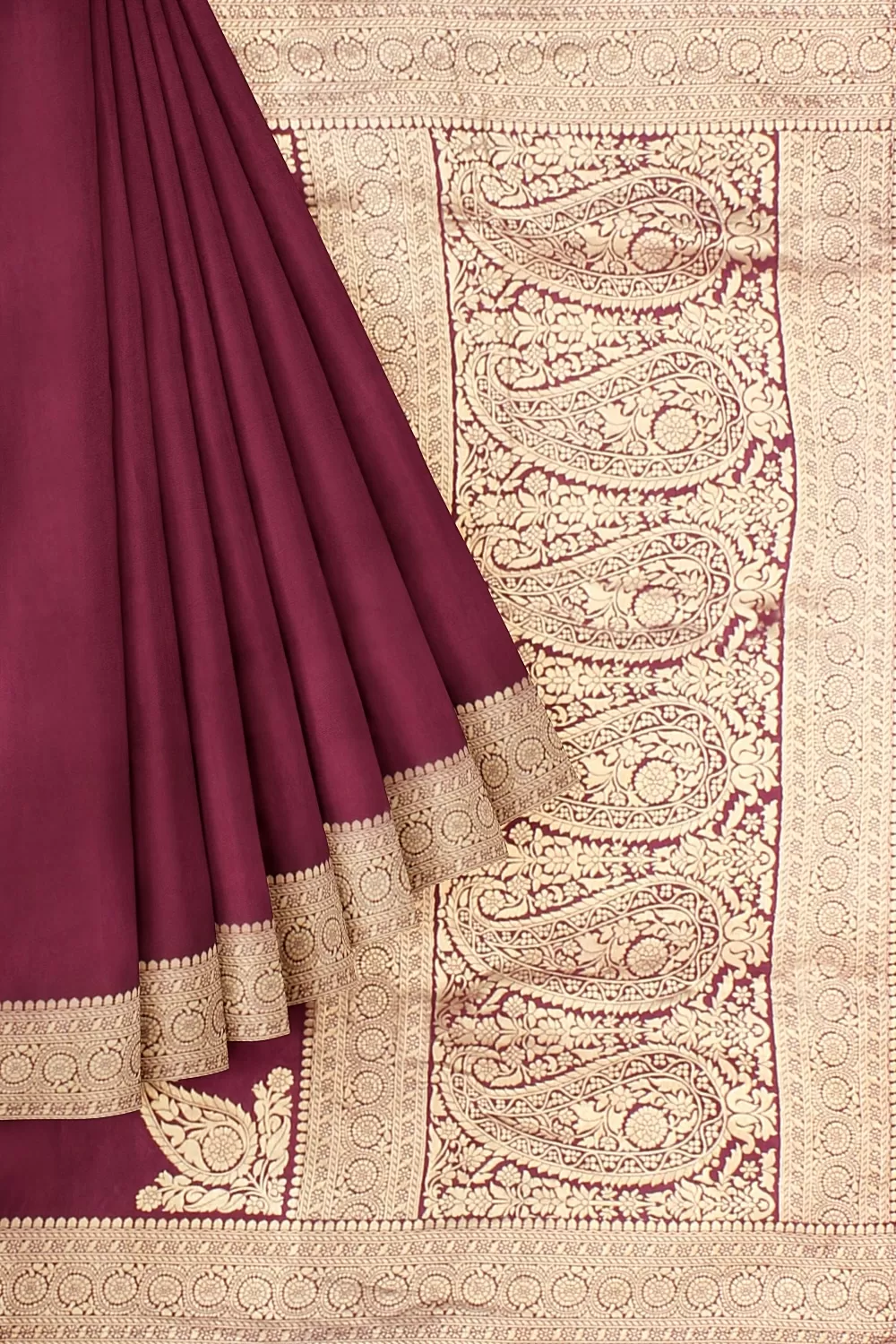 Wine Colour Munga Silk Saree