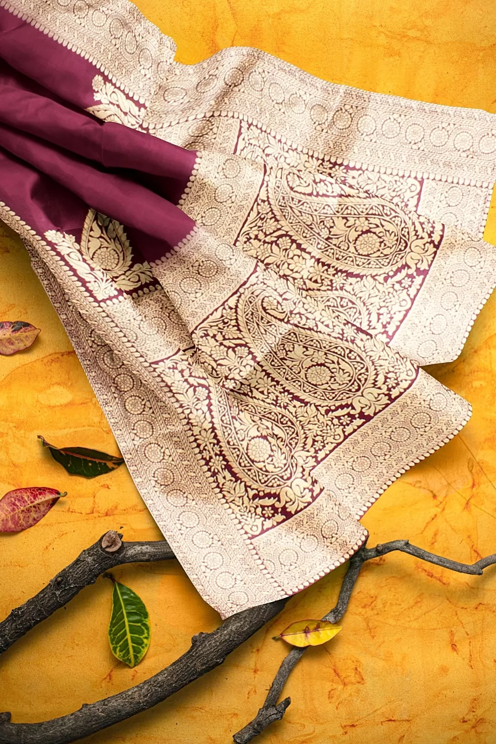 Wine Colour Munga Silk Saree