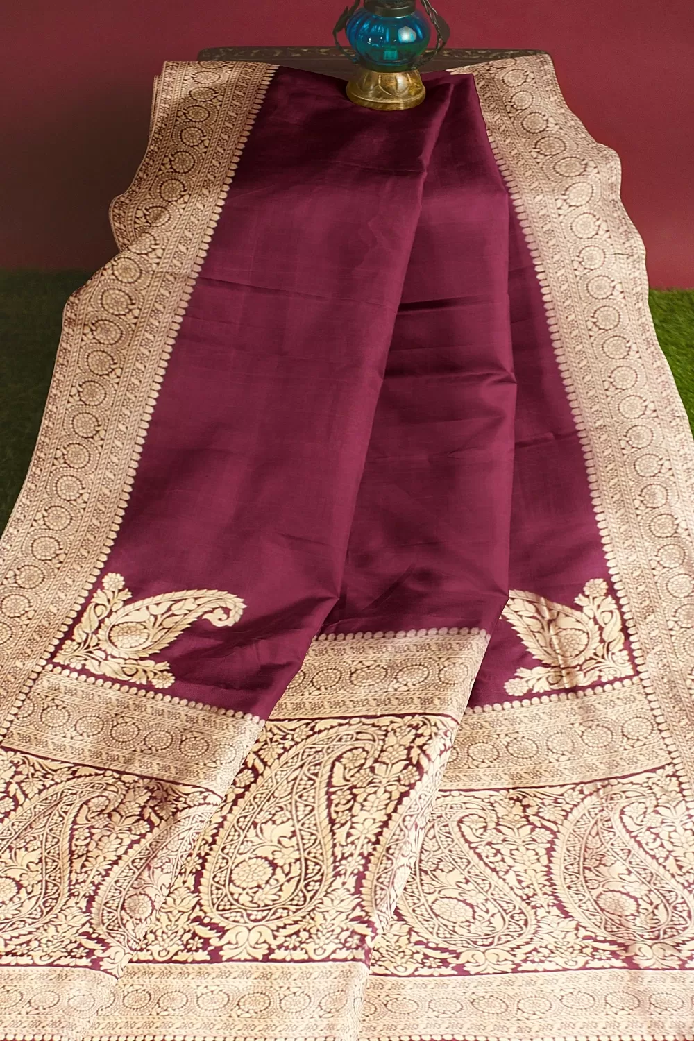 Wine Colour Munga Silk Saree