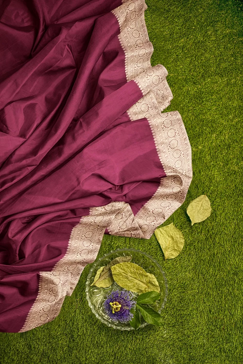 Wine Colour Munga Silk Saree