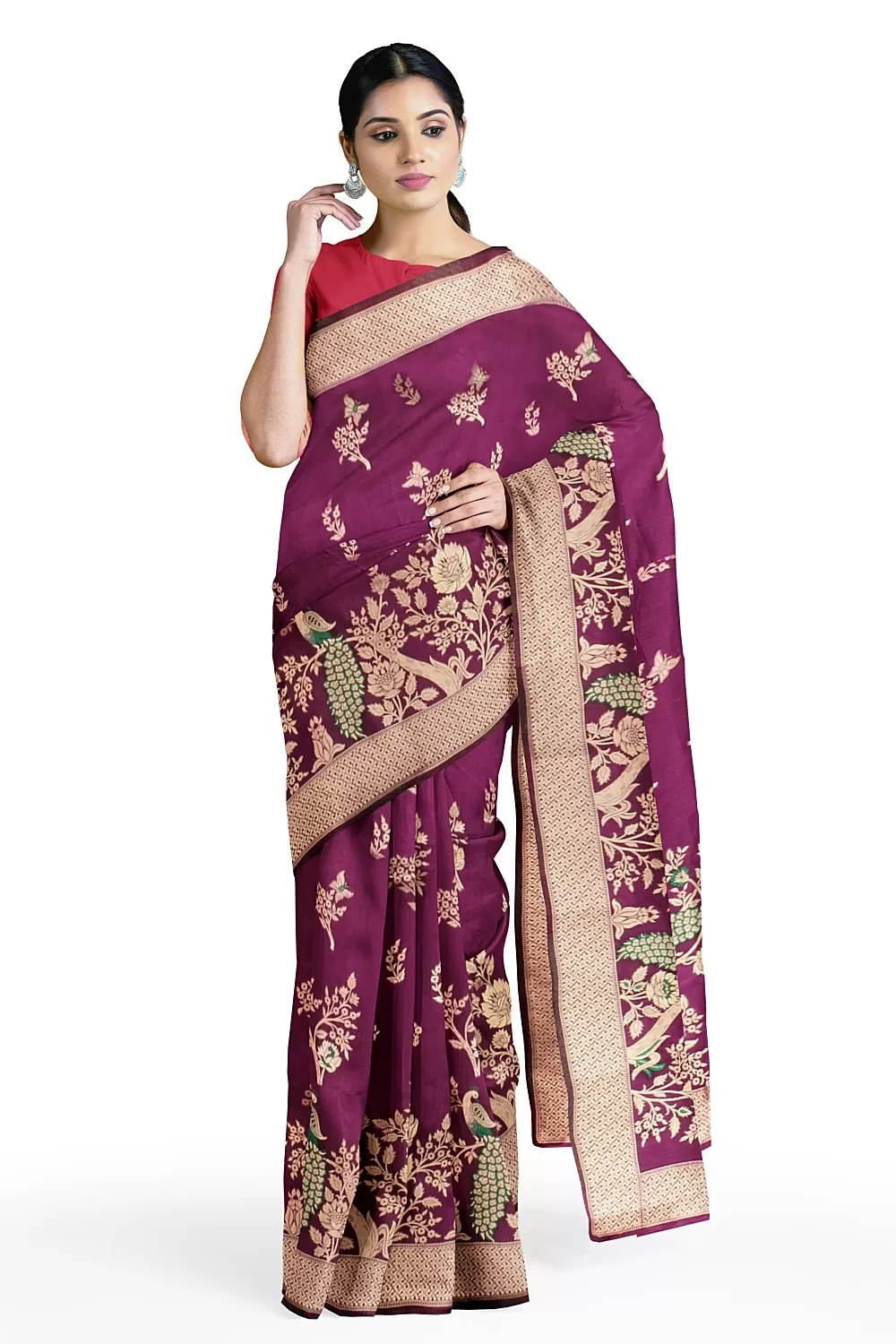 Purple Colour Silk Saree