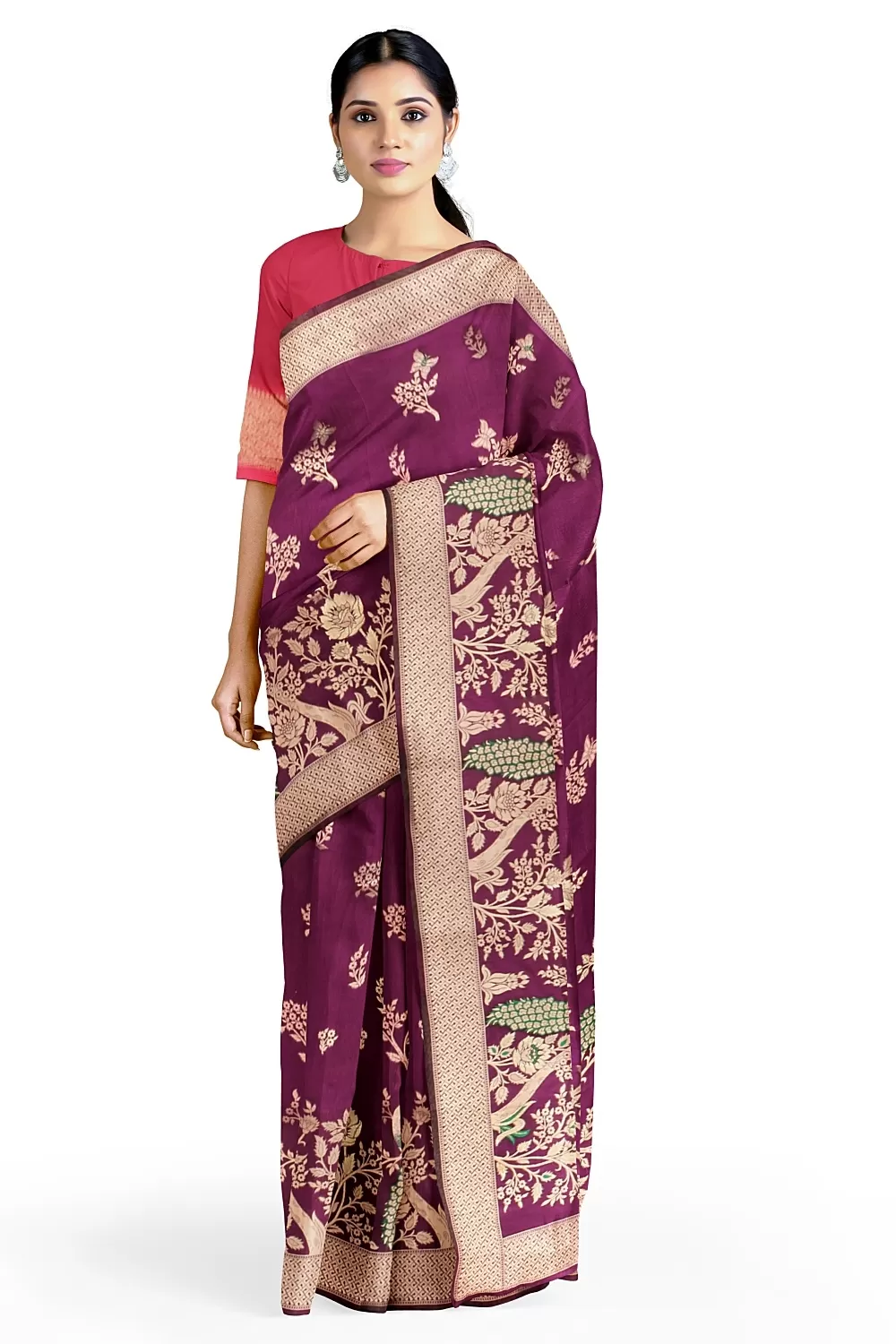 Purple Colour Silk Saree