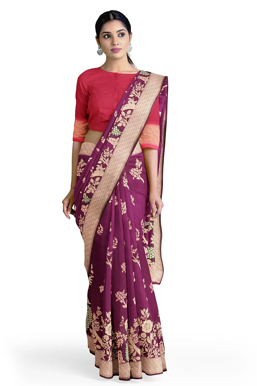 Purple Colour Silk Saree