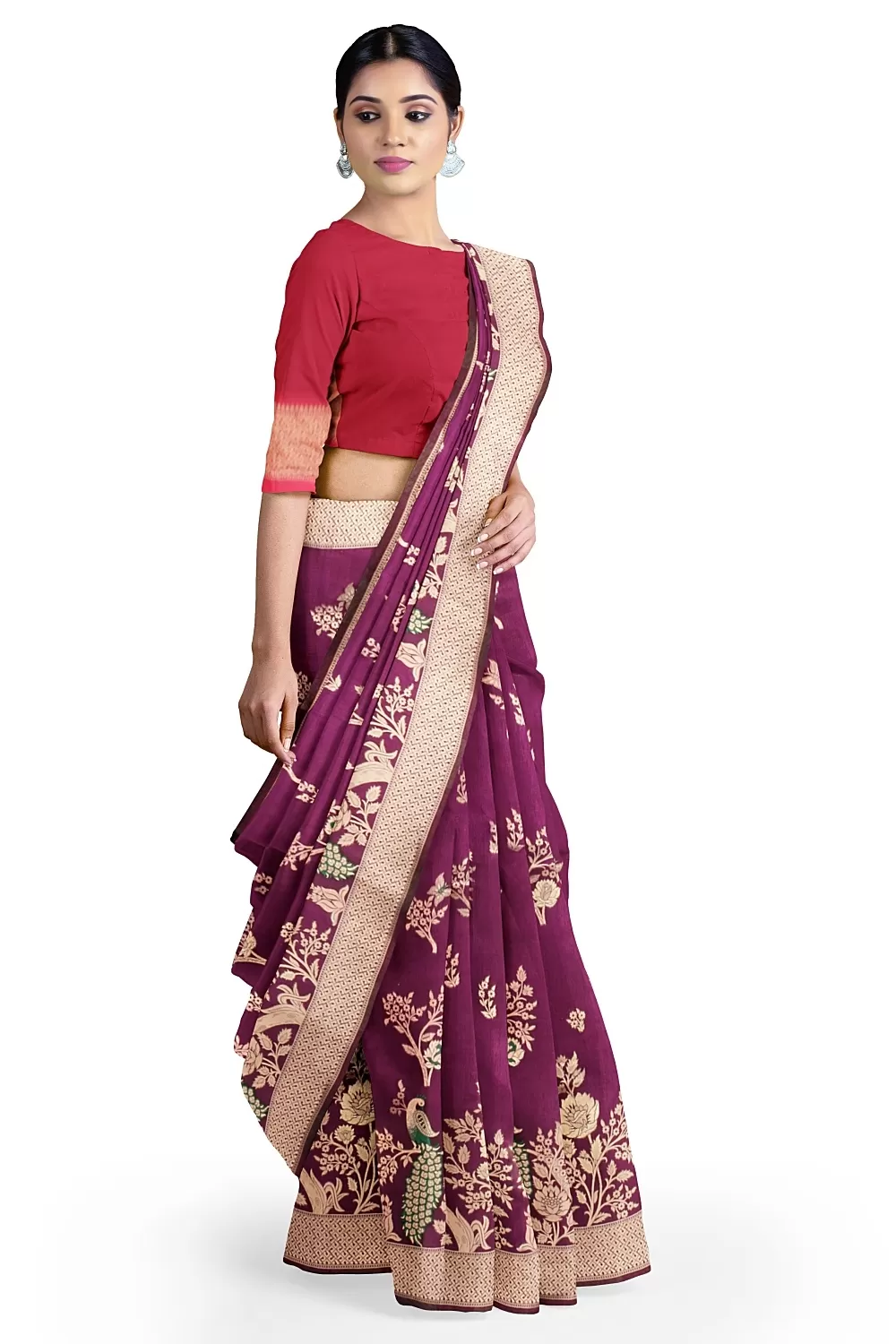 Purple Colour Silk Saree