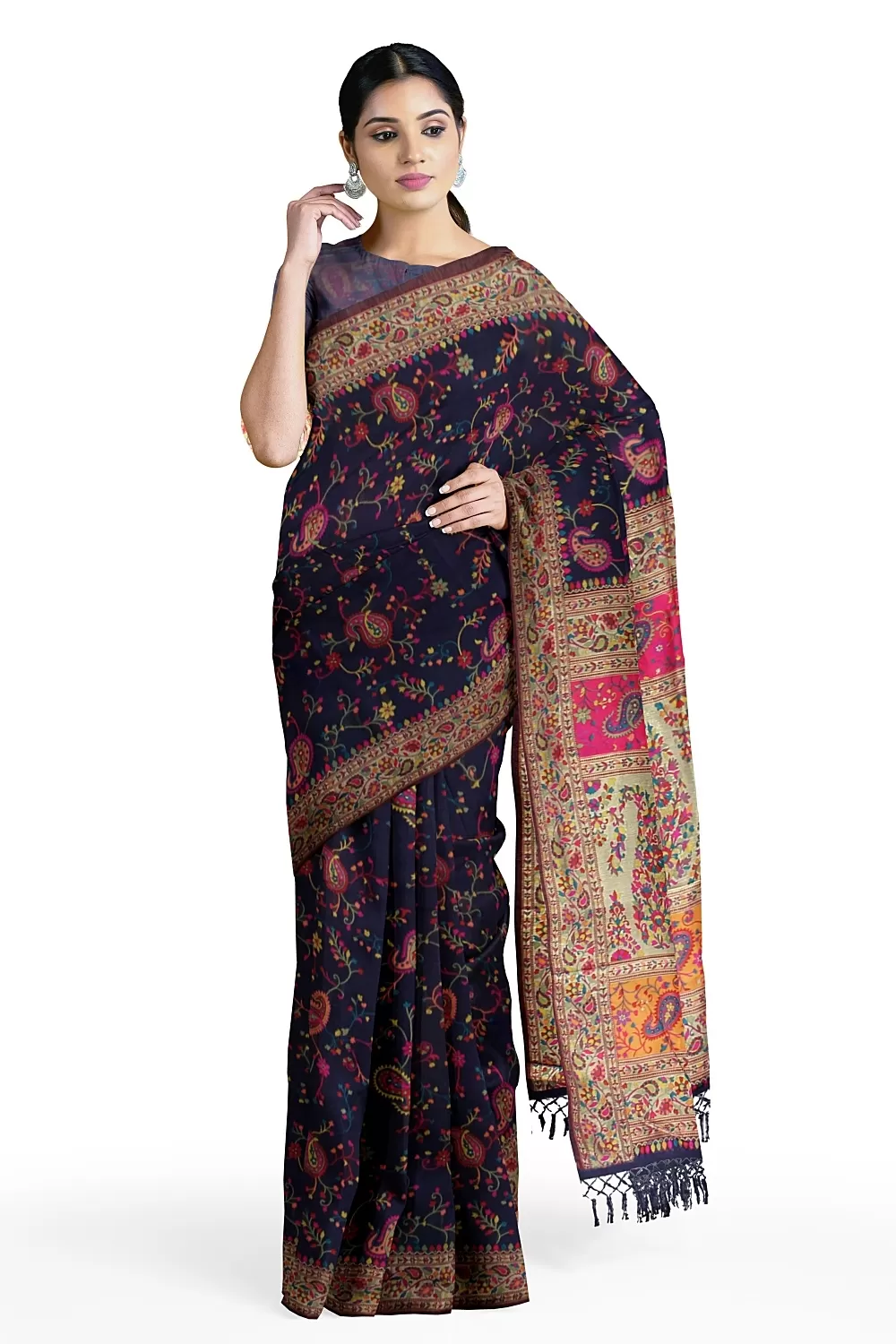 Navy Blue Summer Silk Saree