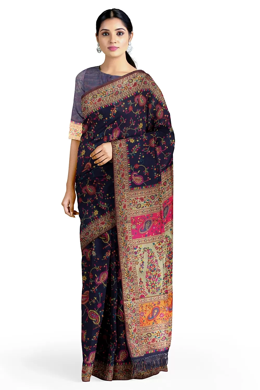 Navy Blue Summer Silk Saree