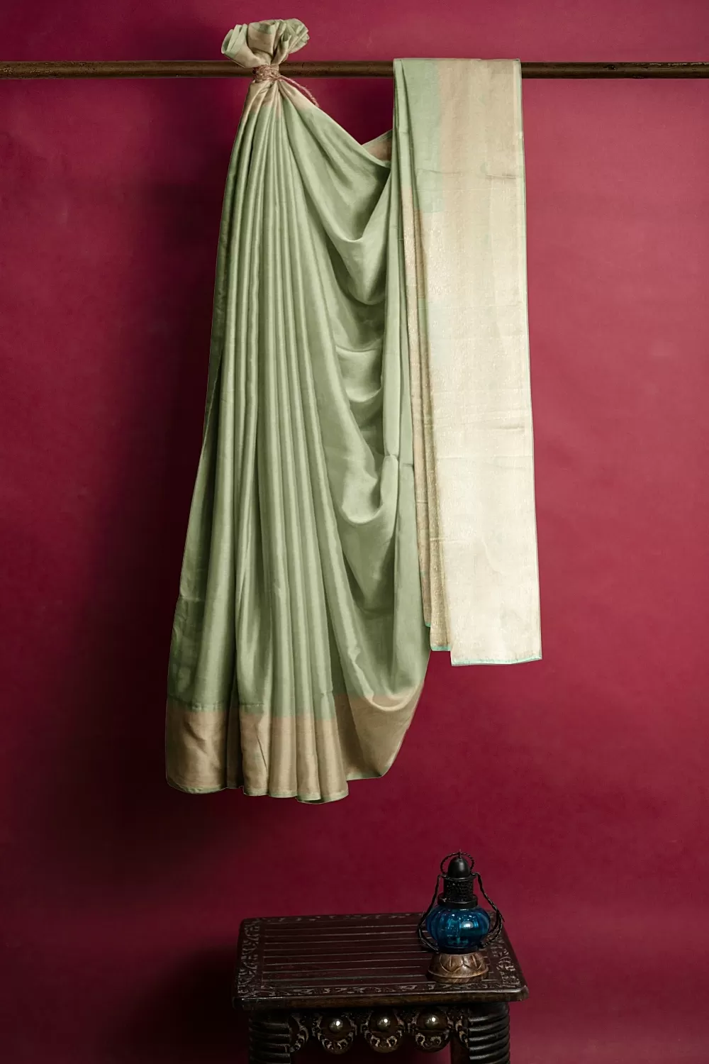 Pista Green Colour Soft Silk Saree