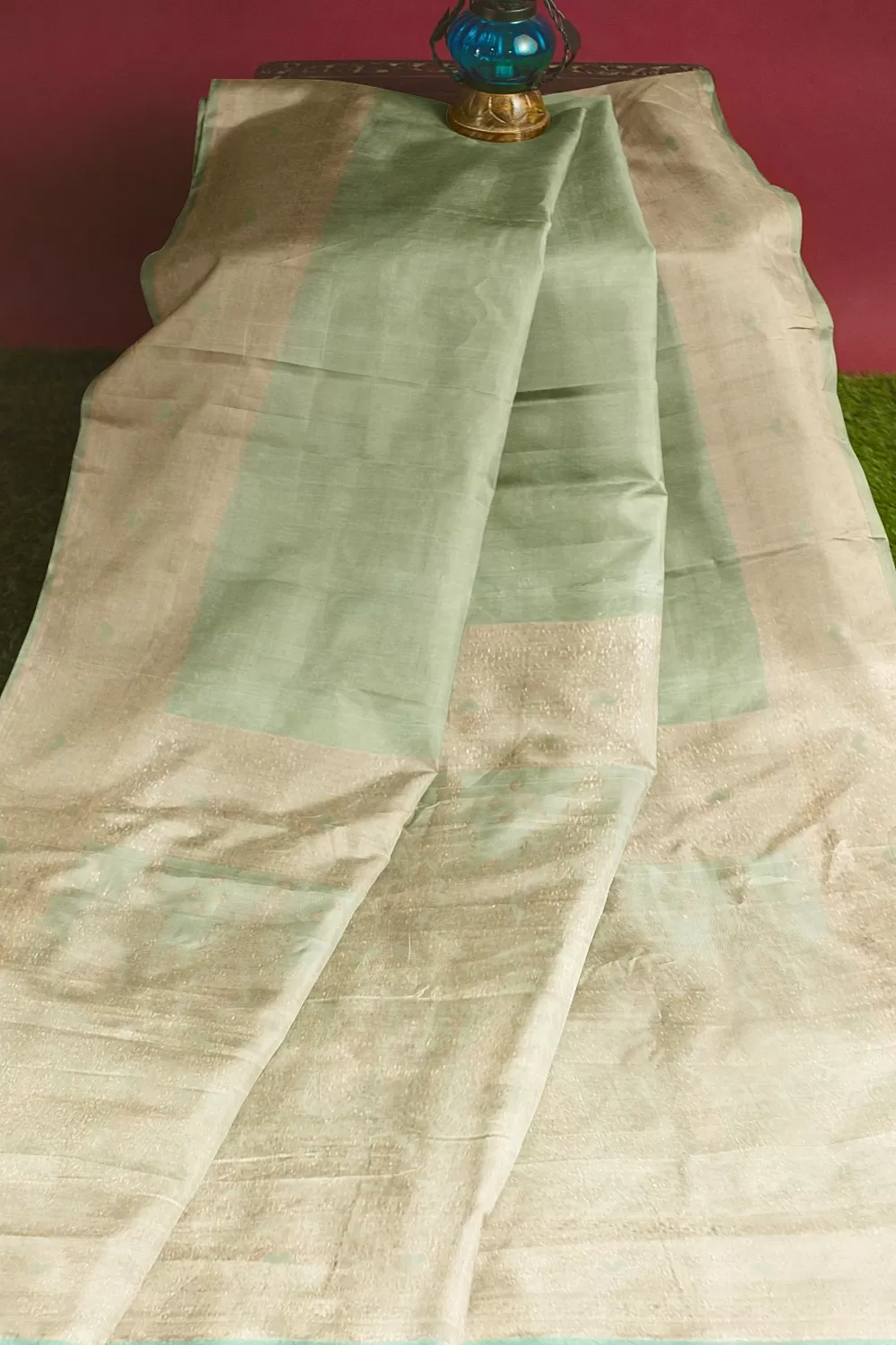 Pista Green Colour Soft Silk Saree