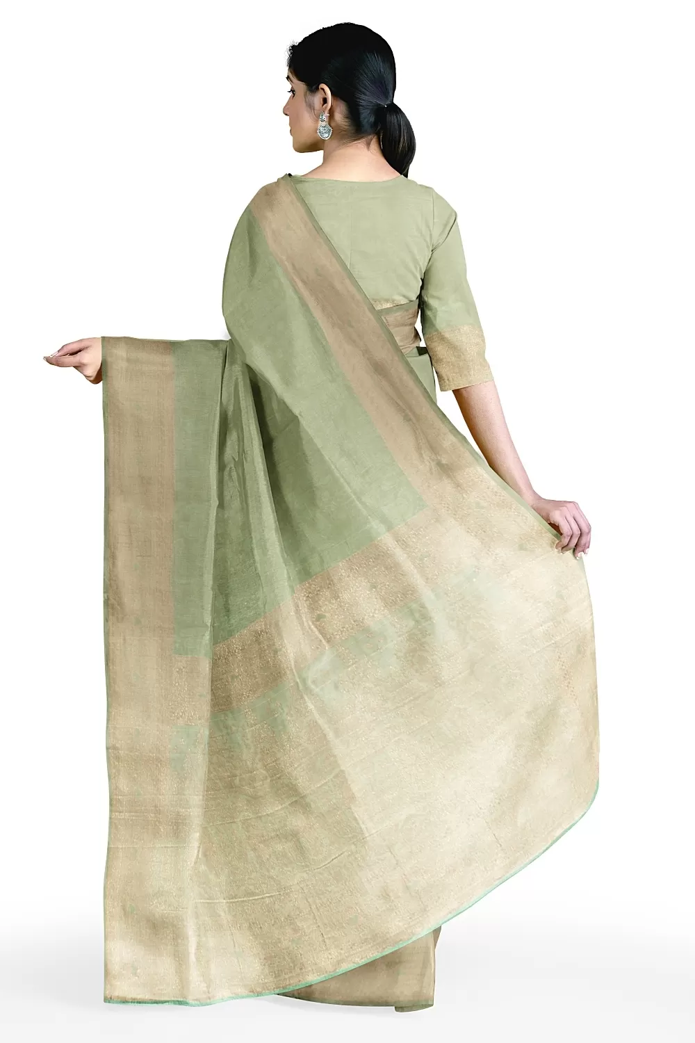 Pista Green Colour Soft Silk Saree