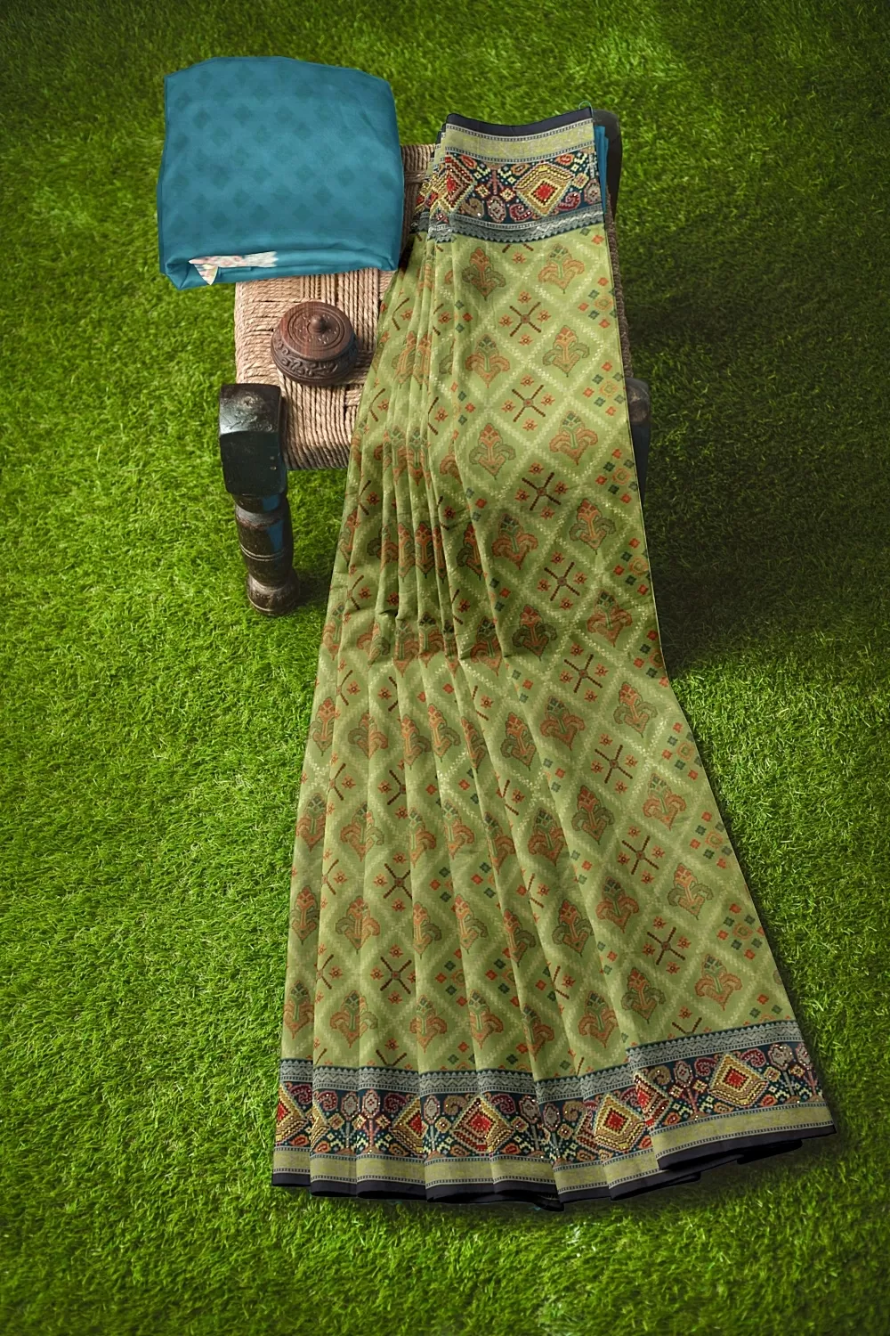 Parrot Green Soft Silk Saree