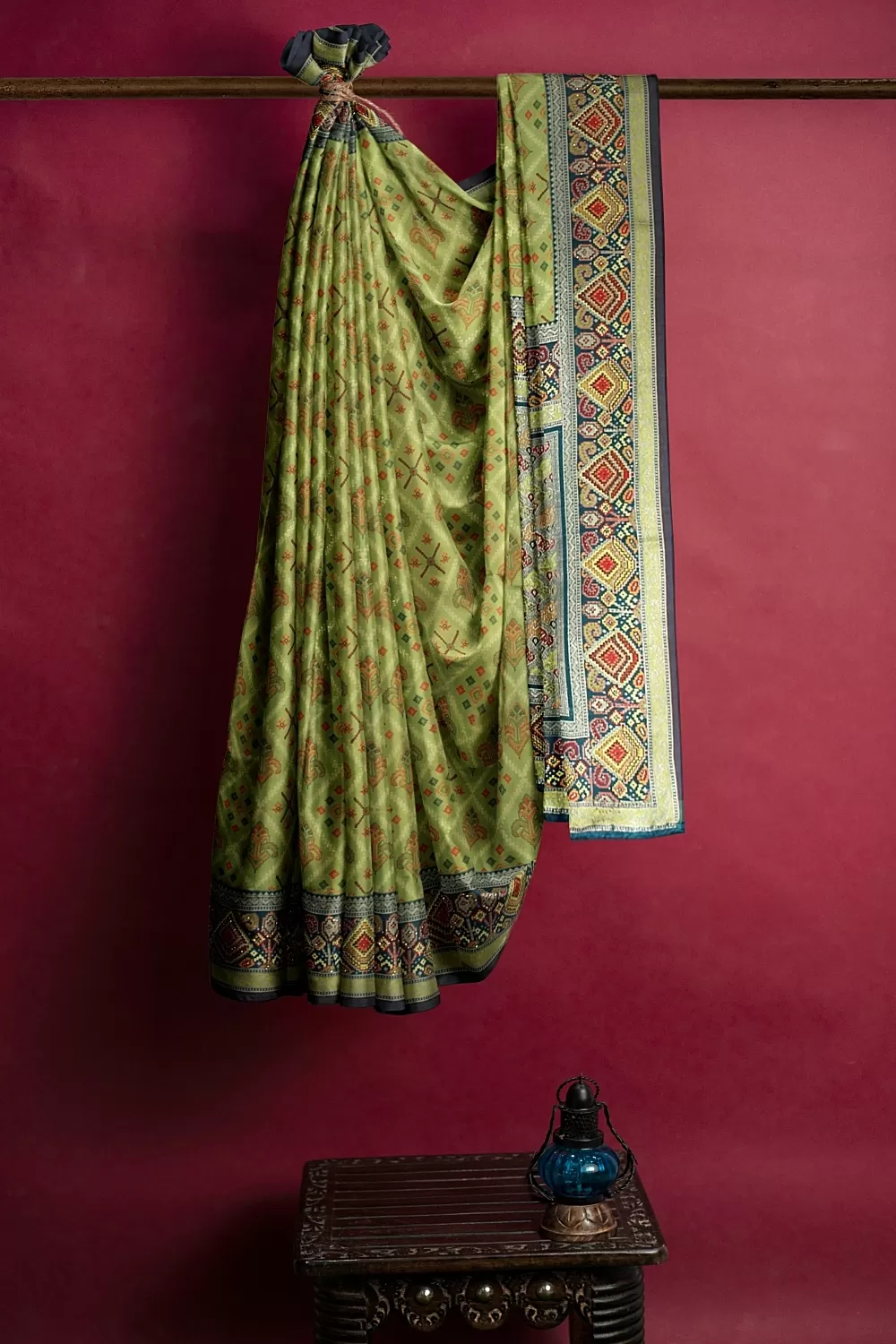 Parrot Green Soft Silk Saree