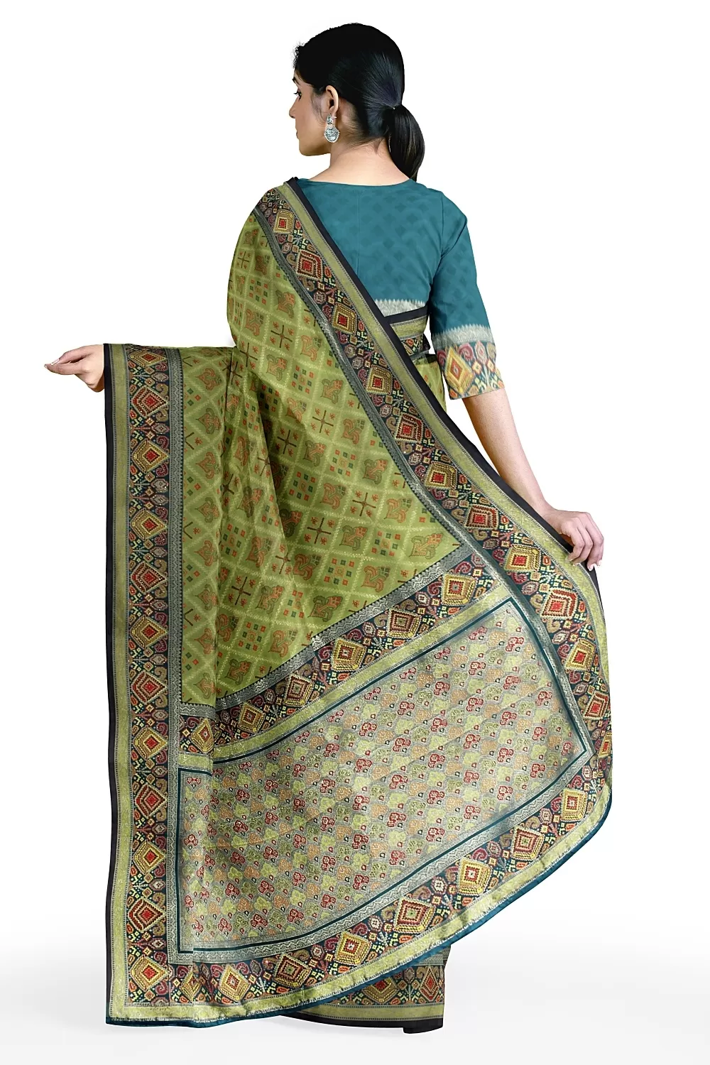 Parrot Green Soft Silk Saree