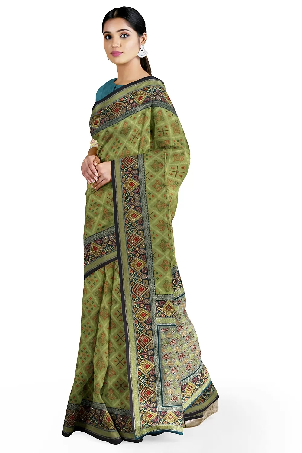 Parrot Green Soft Silk Saree