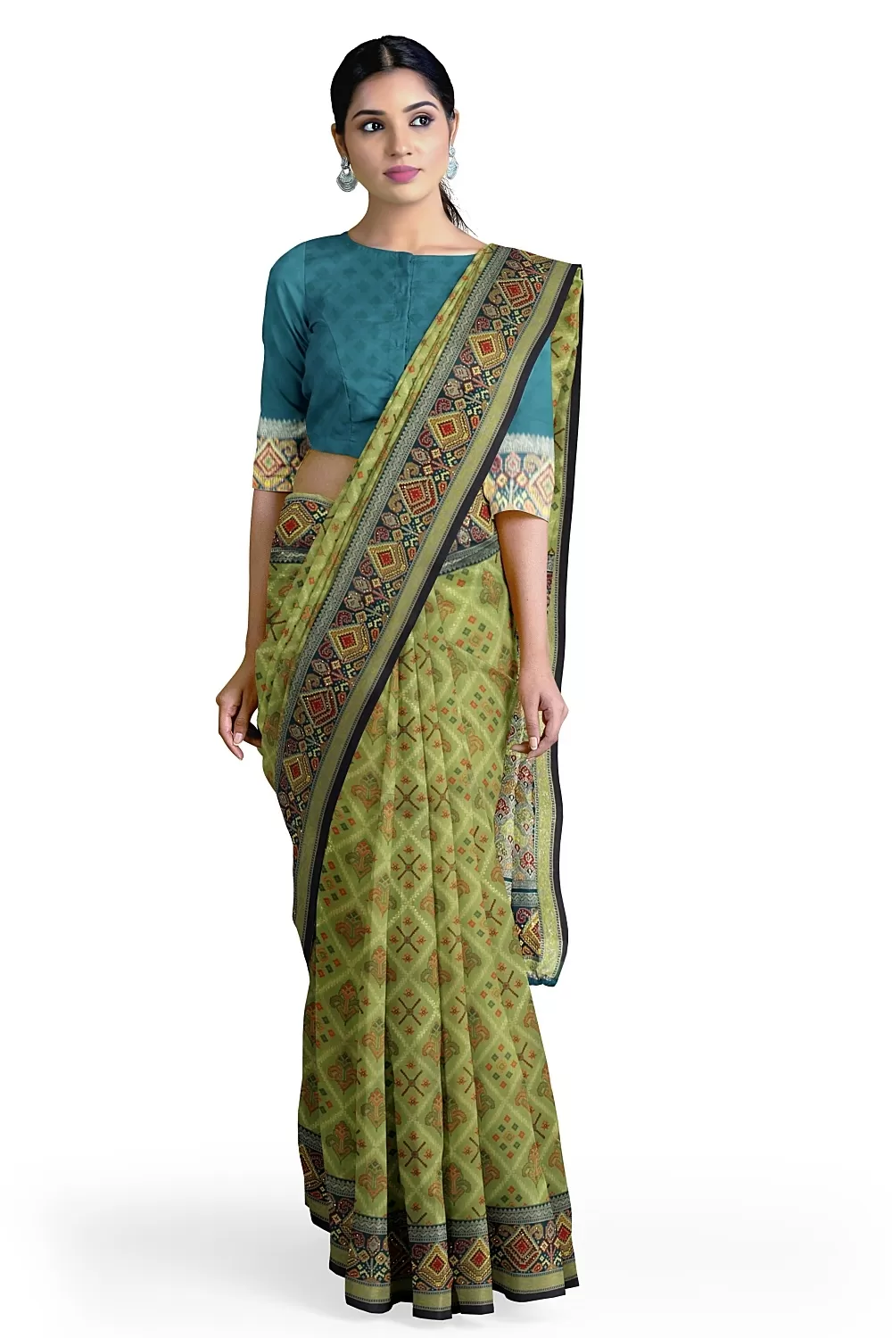 Parrot Green Soft Silk Saree