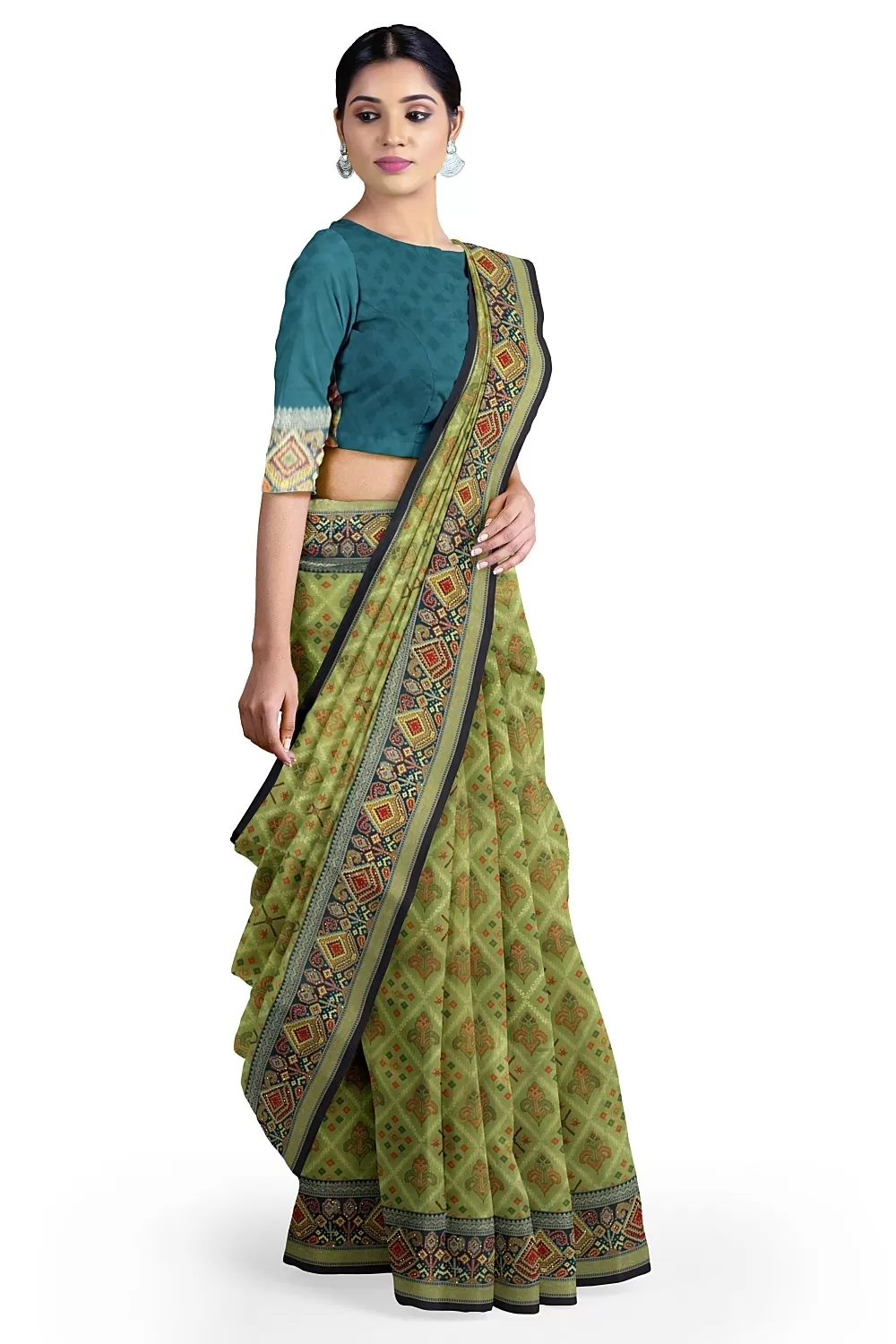 Parrot Green Soft Silk Saree