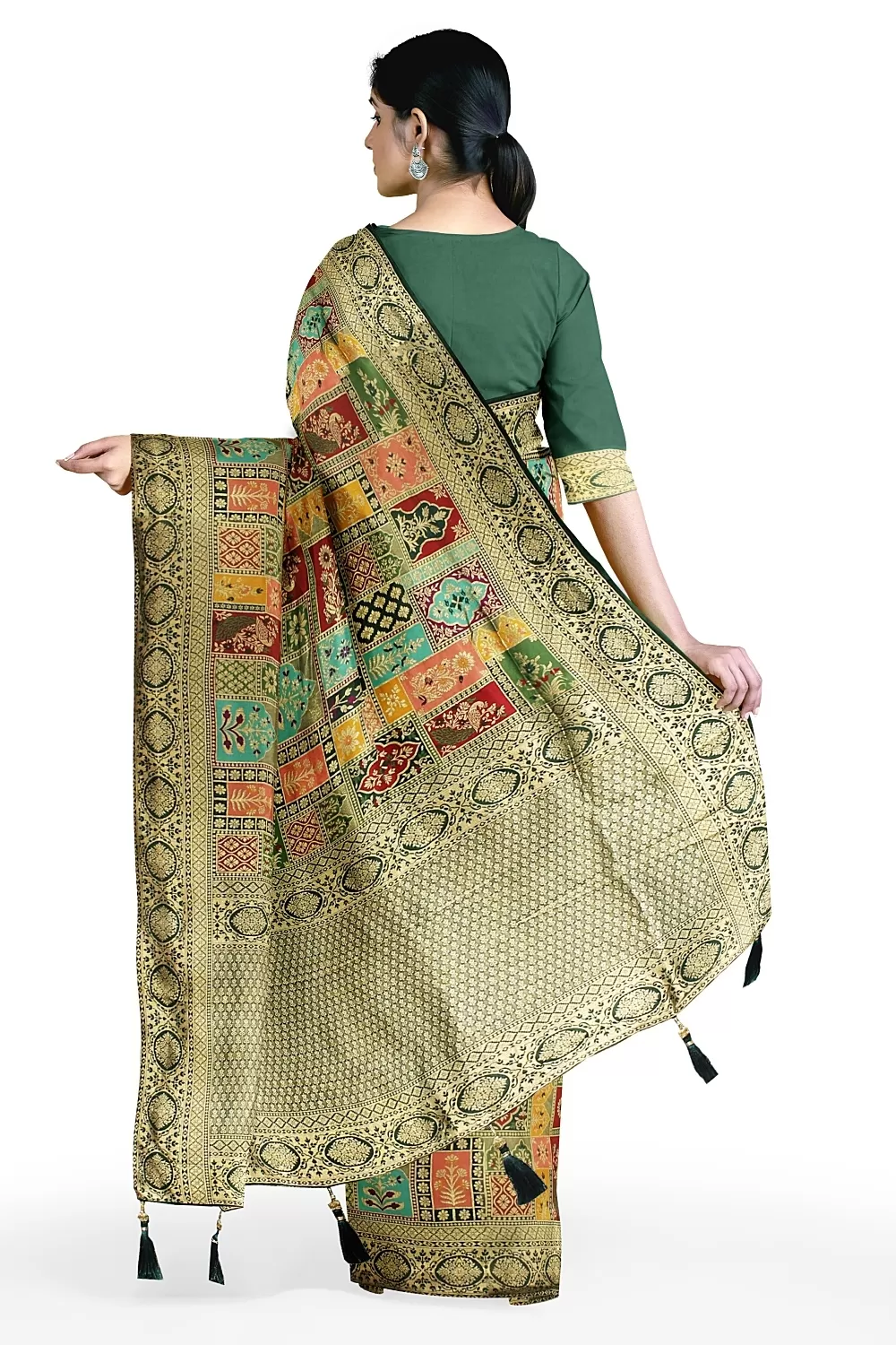 Bottle Green Soft Silk Sarees