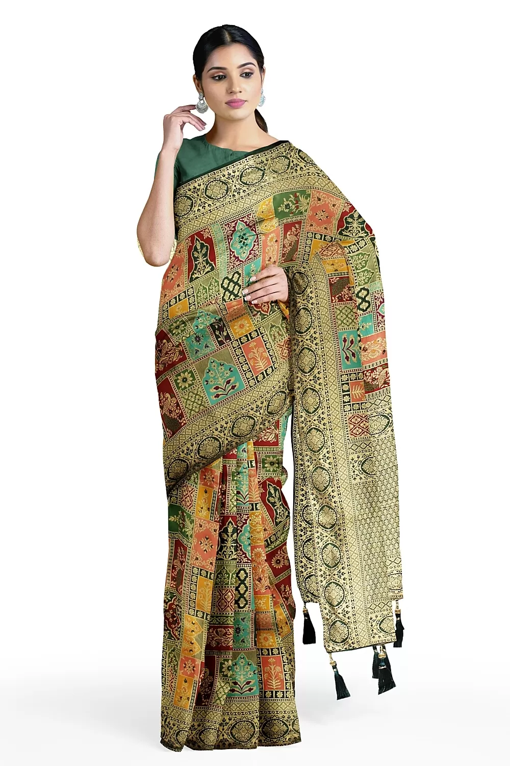 Bottle Green Soft Silk Sarees