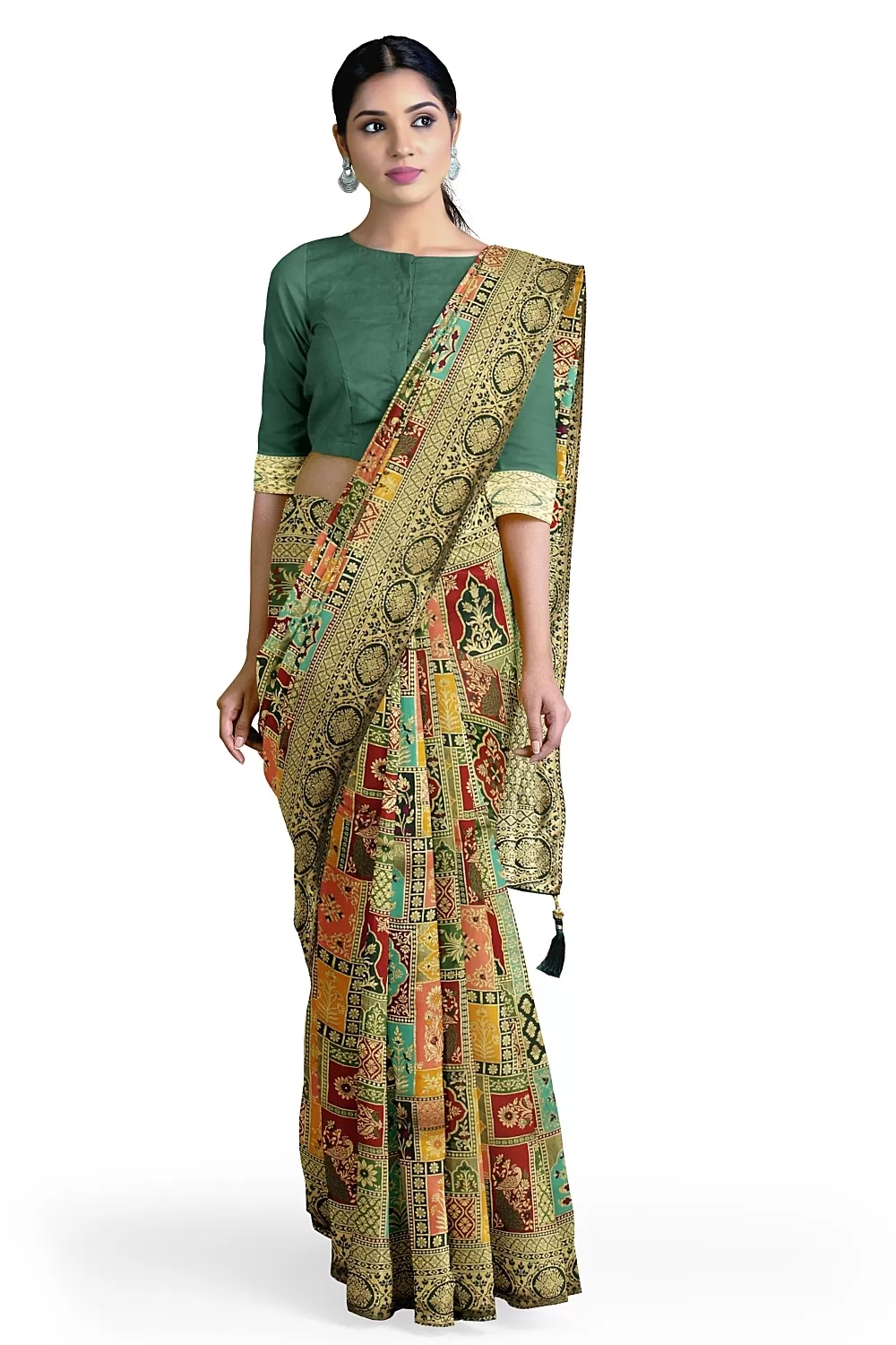 Bottle Green Soft Silk Sarees