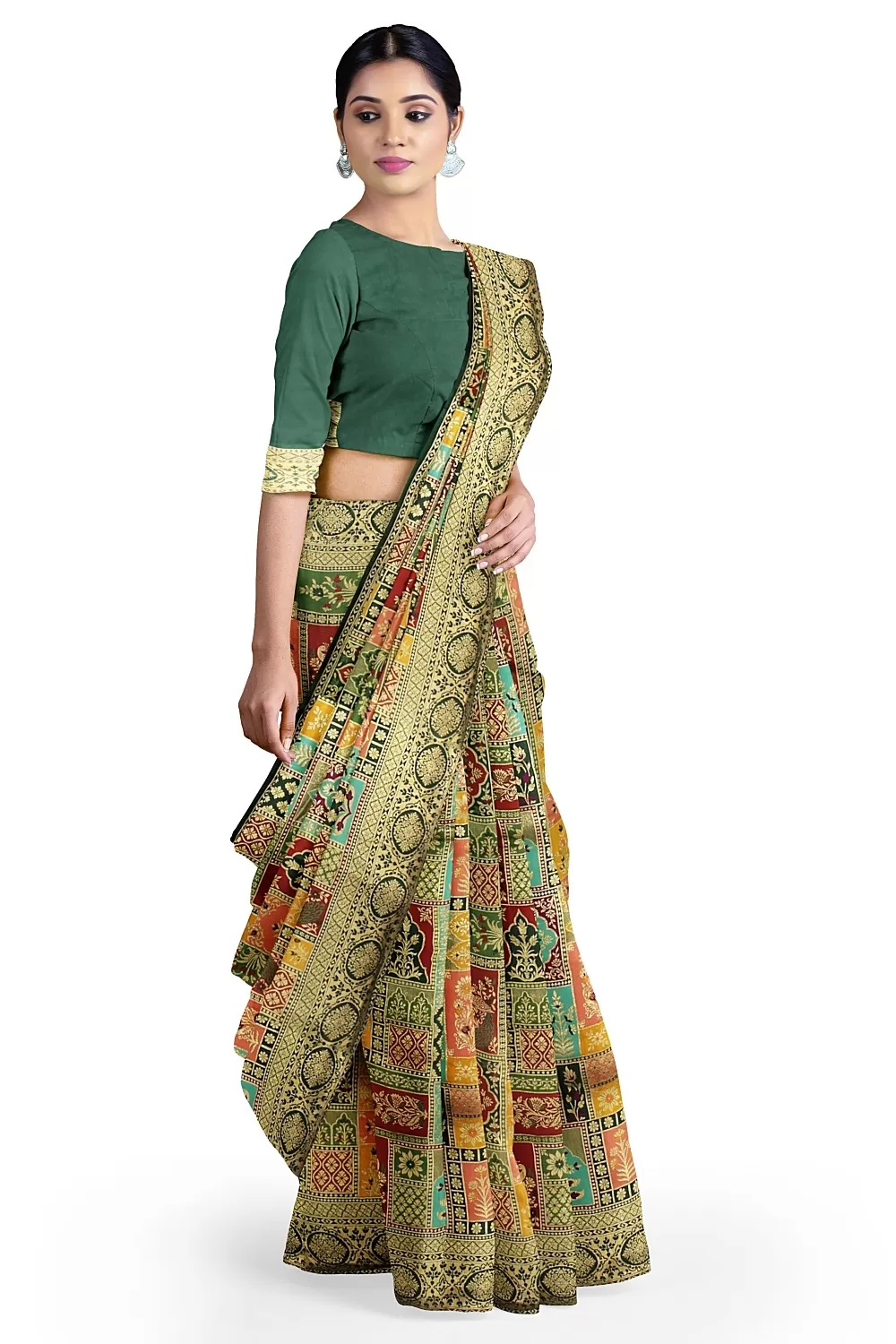 Bottle Green Soft Silk Sarees