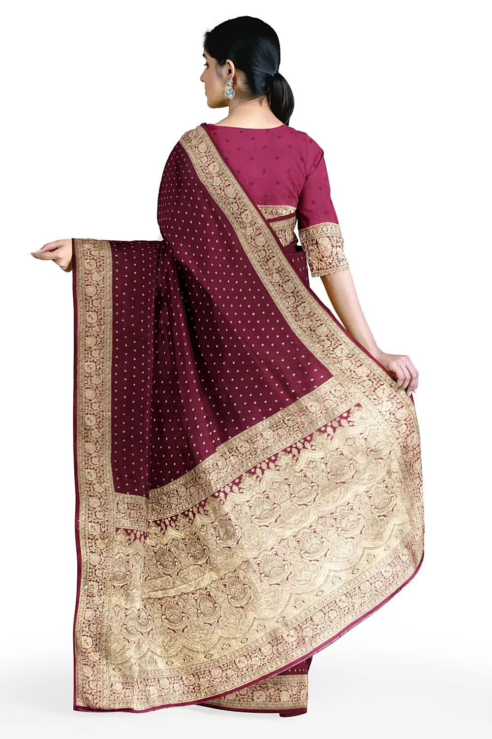 Wine Colour Soft Silk Sarees