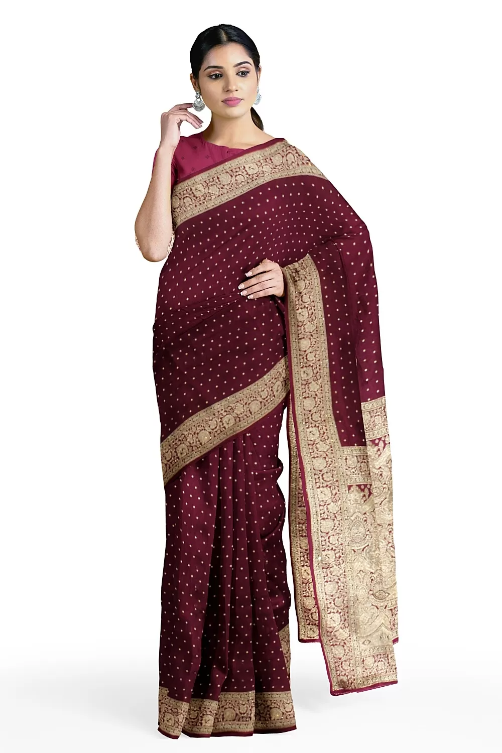 Wine Colour Soft Silk Sarees