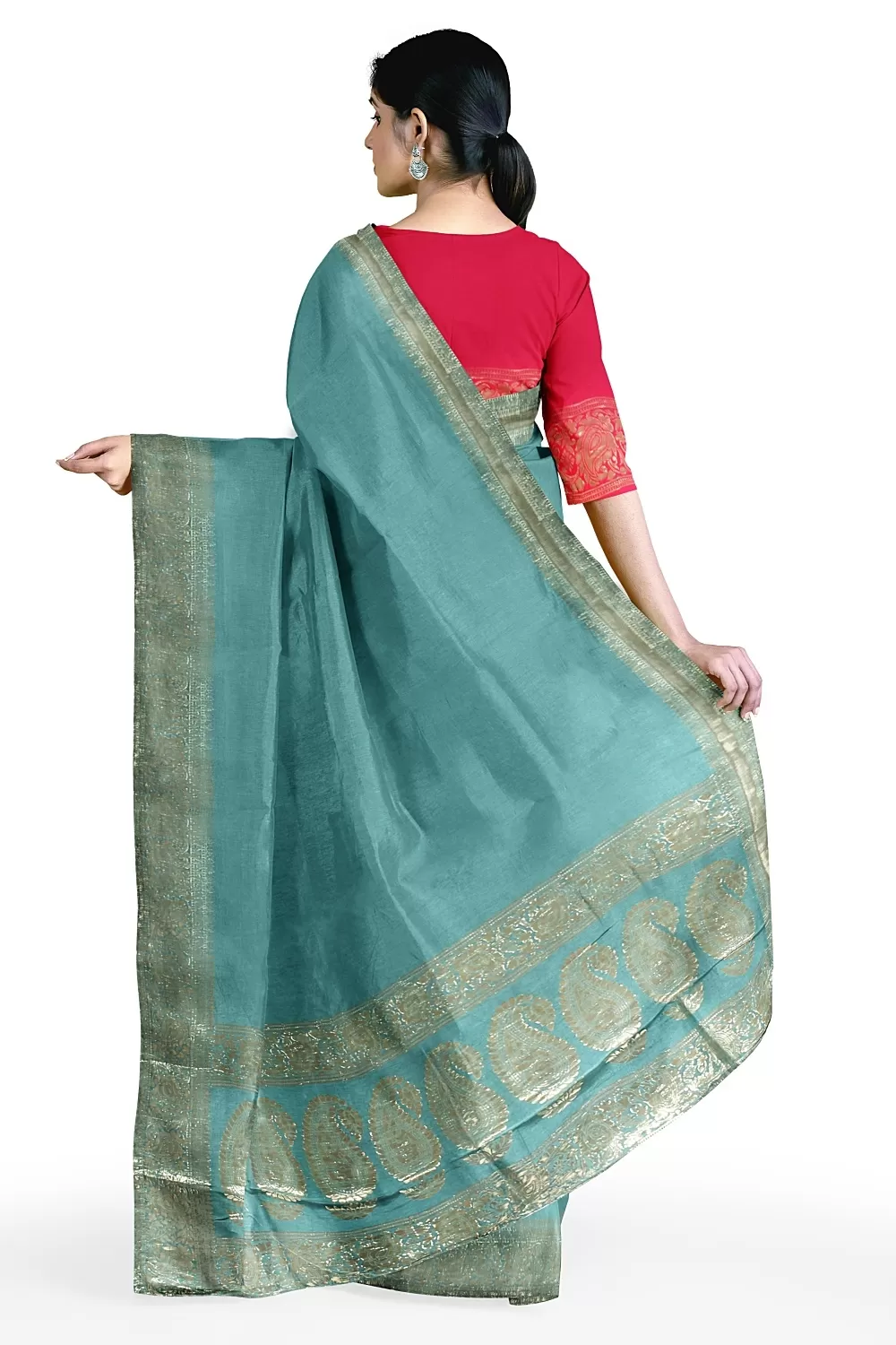 See Green  Colour Soft Silk Sarees