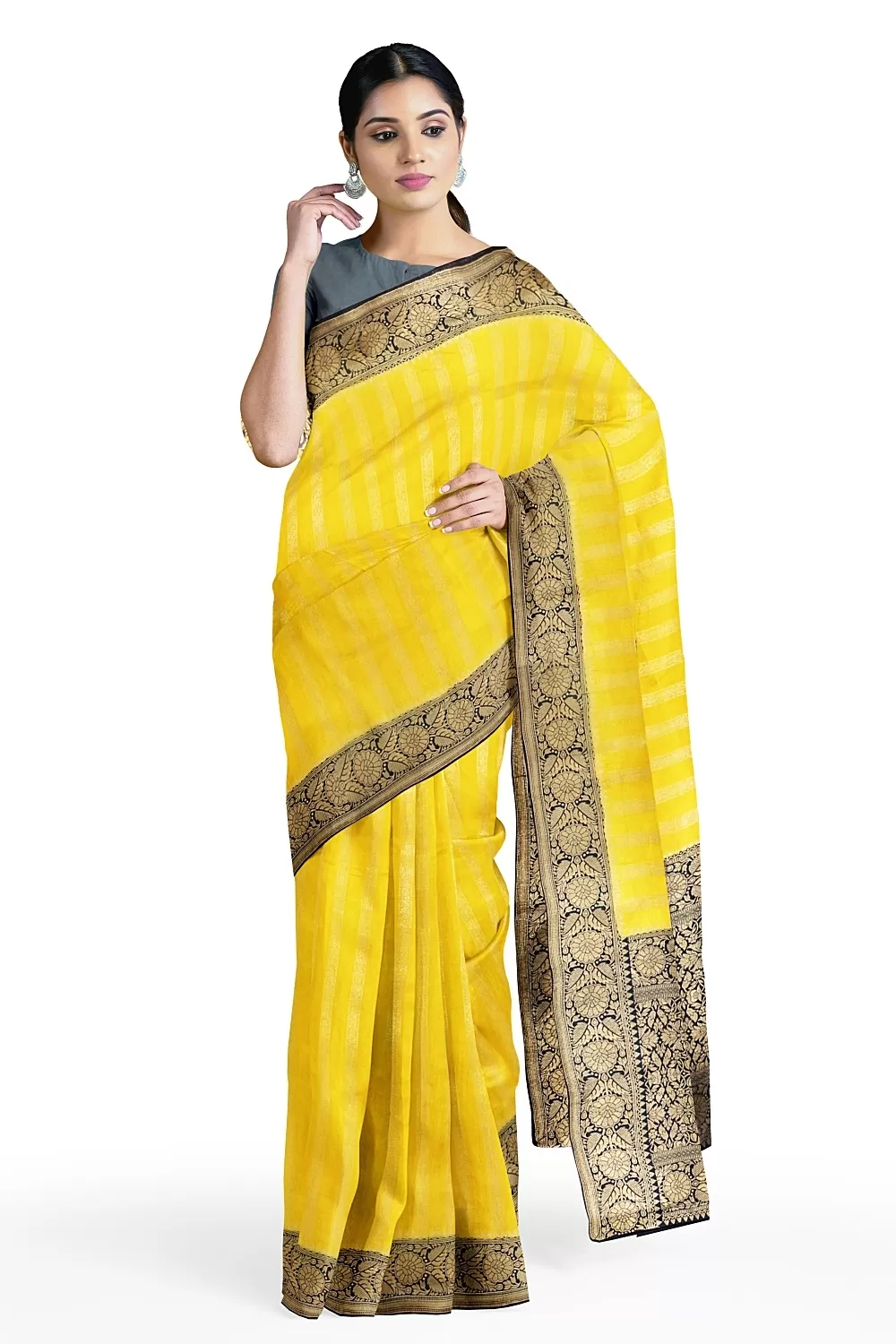 Yellow Colour Soft Silk Saree