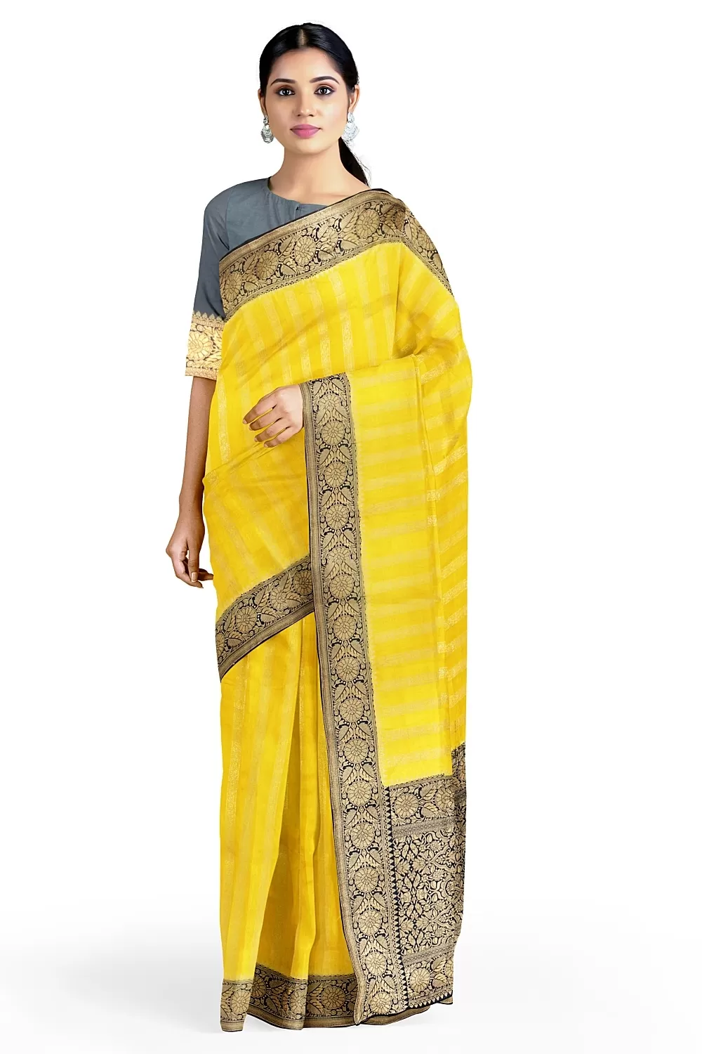 Yellow Colour Soft Silk Saree