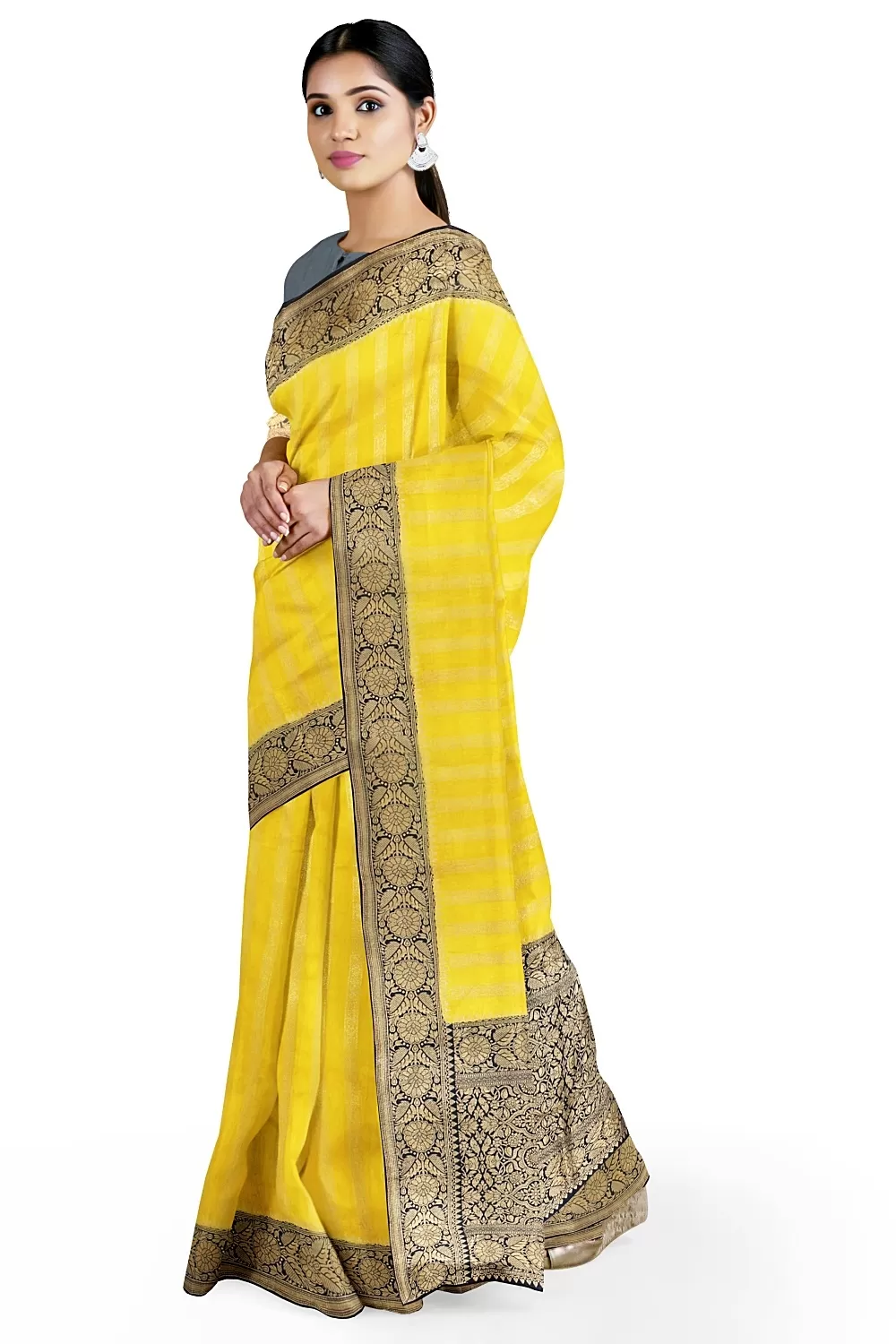 Yellow Colour Soft Silk Saree