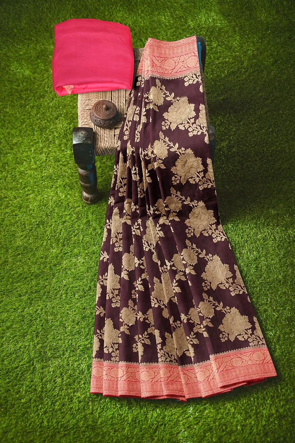 Wine Colour Soft Silk Sarees