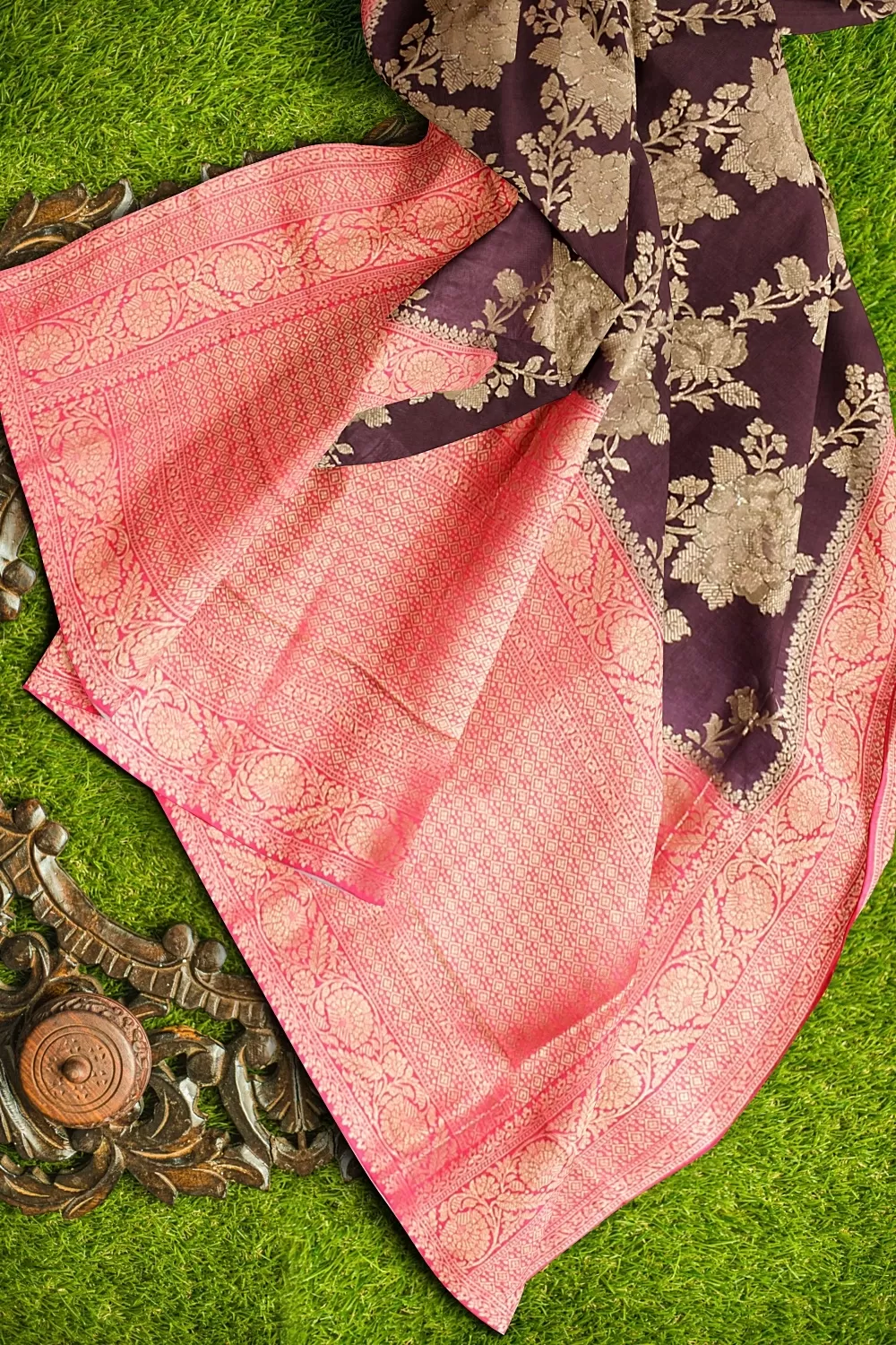 Wine Colour Soft Silk Sarees