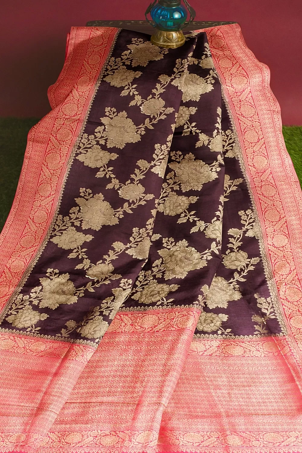 Wine Colour Soft Silk Sarees