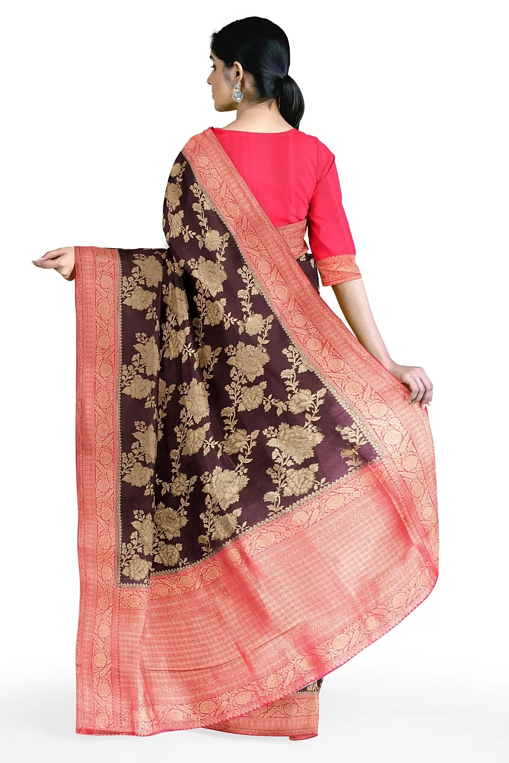 Wine Colour Soft Silk Sarees