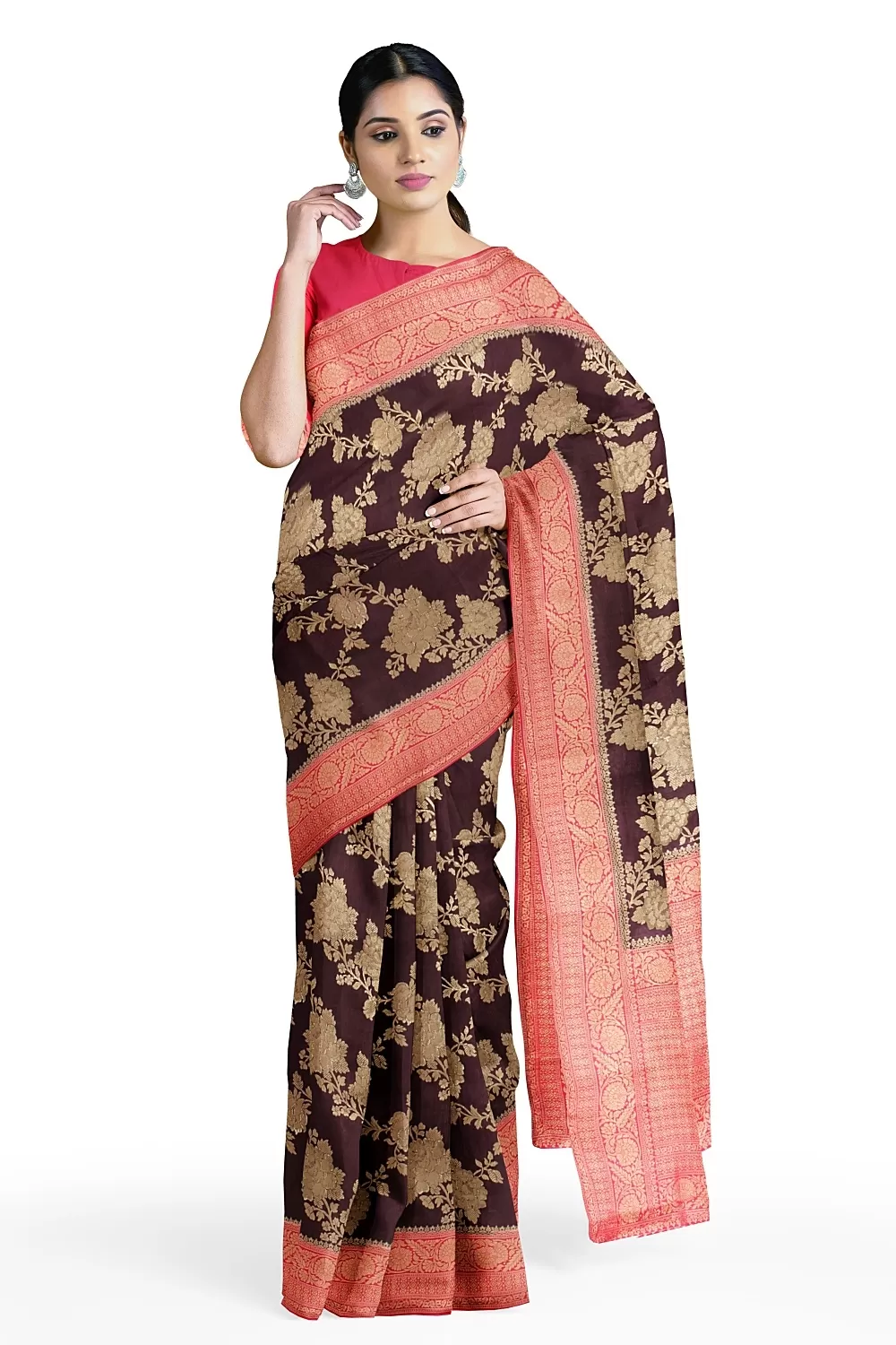 Wine Colour Soft Silk Sarees