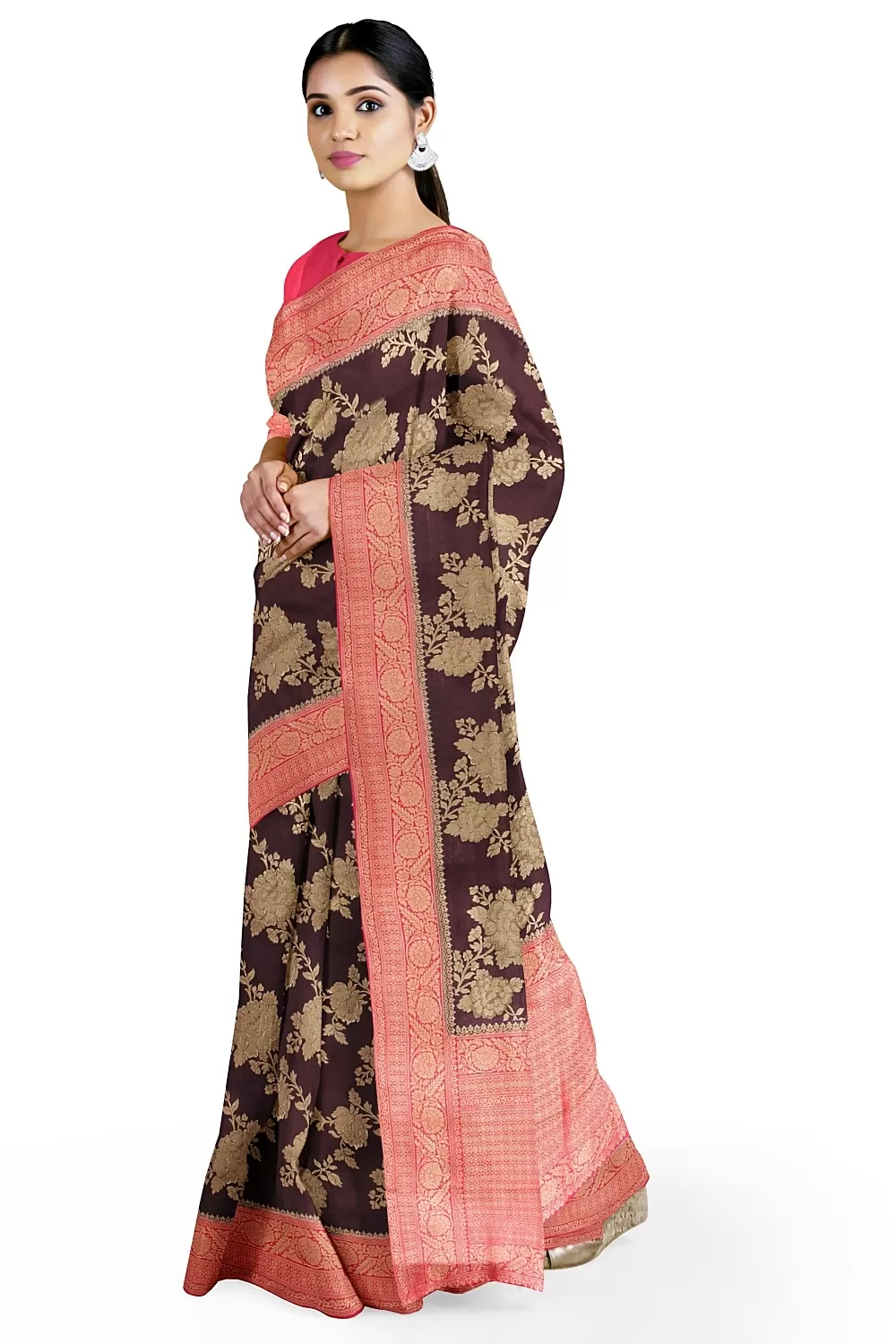 Wine Colour Soft Silk Sarees