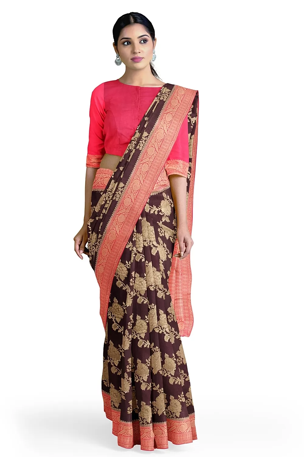 Wine Colour Soft Silk Sarees