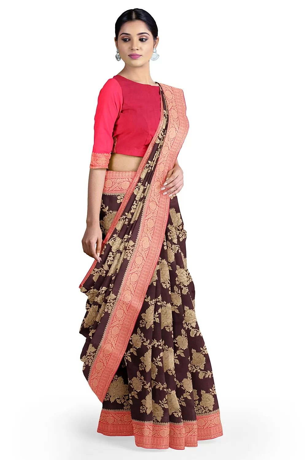 Wine Colour Soft Silk Sarees