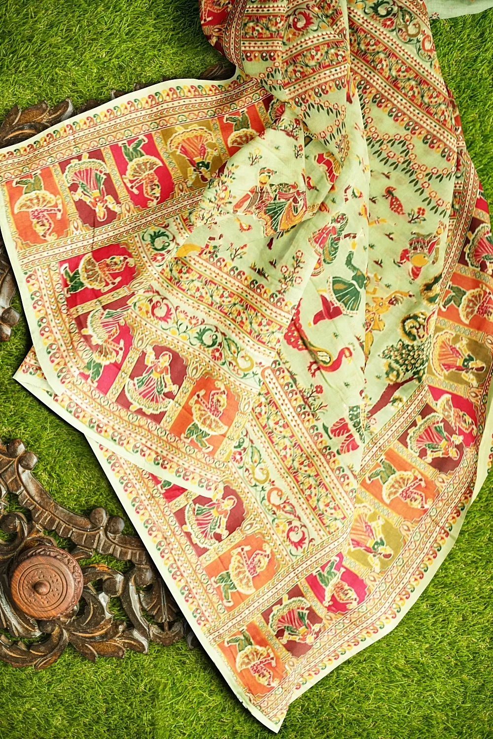 Pista Green Colour Summer Silk Saree